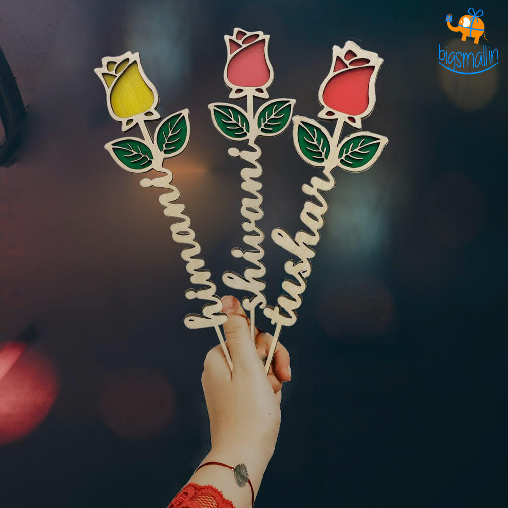 Chitra Chaya Personalized Wooden Rose - view 2