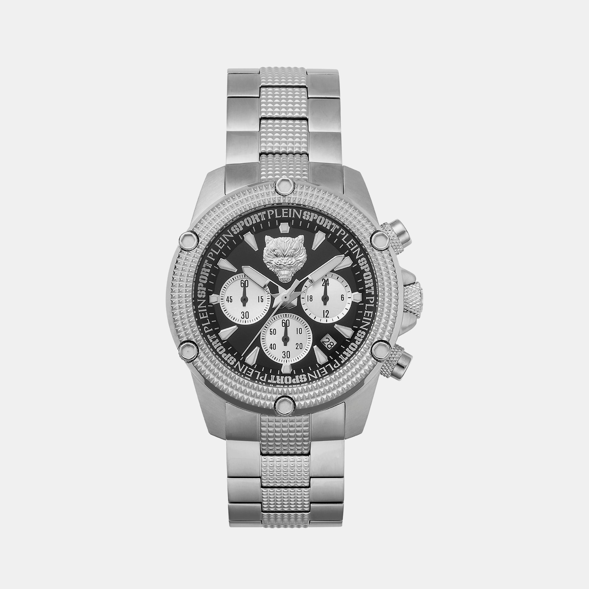 Plein Sports Hurricane Men Quartz Black Dial Chronograph Stainless Steel Watch PSDBA0823