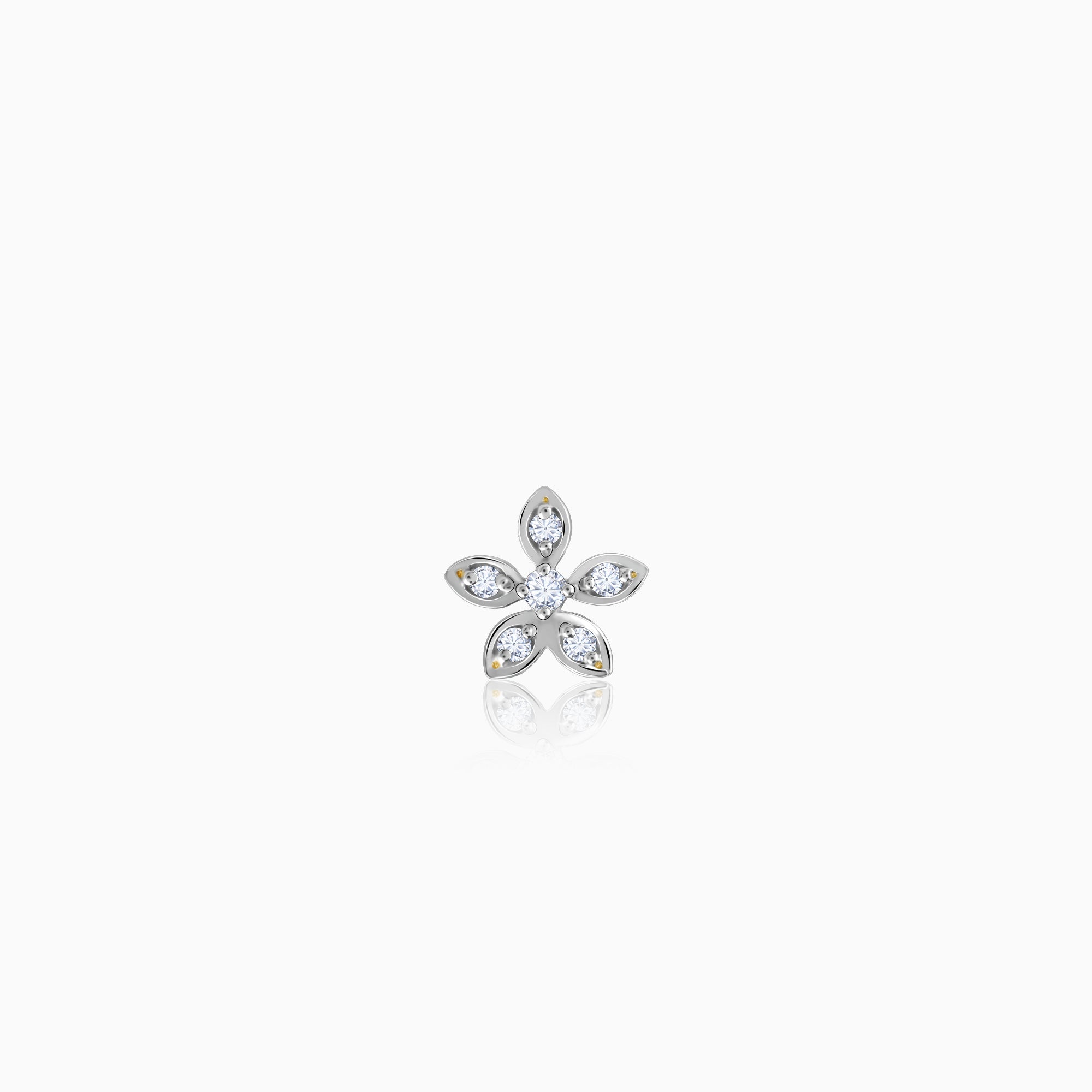 GIVA Jewellery Gold Shinning Floral Diamond Nose Pin