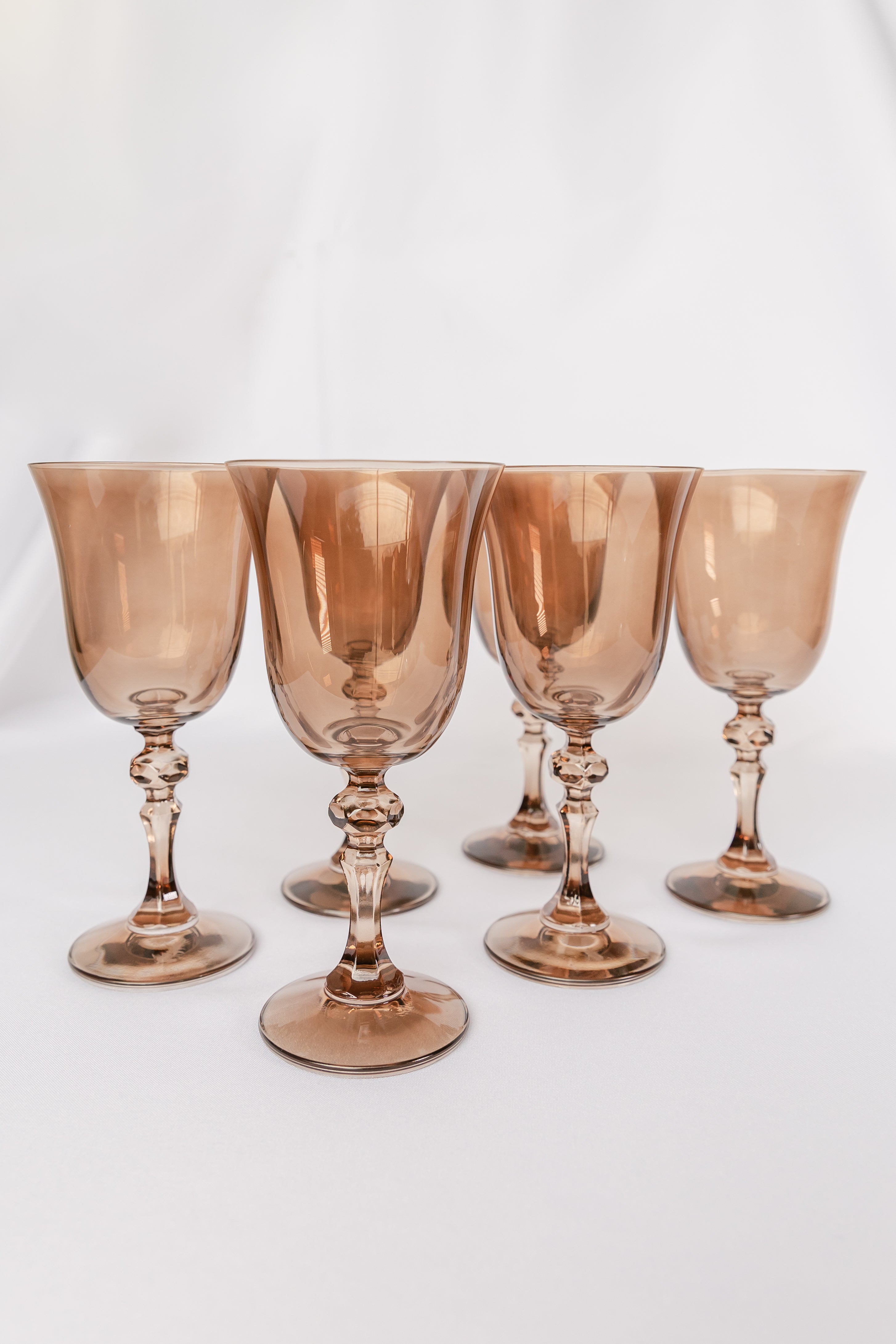 Estelle Colored Glass Estelle Colored Regal Goblet - Set of 6 {Mocha Mousse (Our Amber Smoke)}