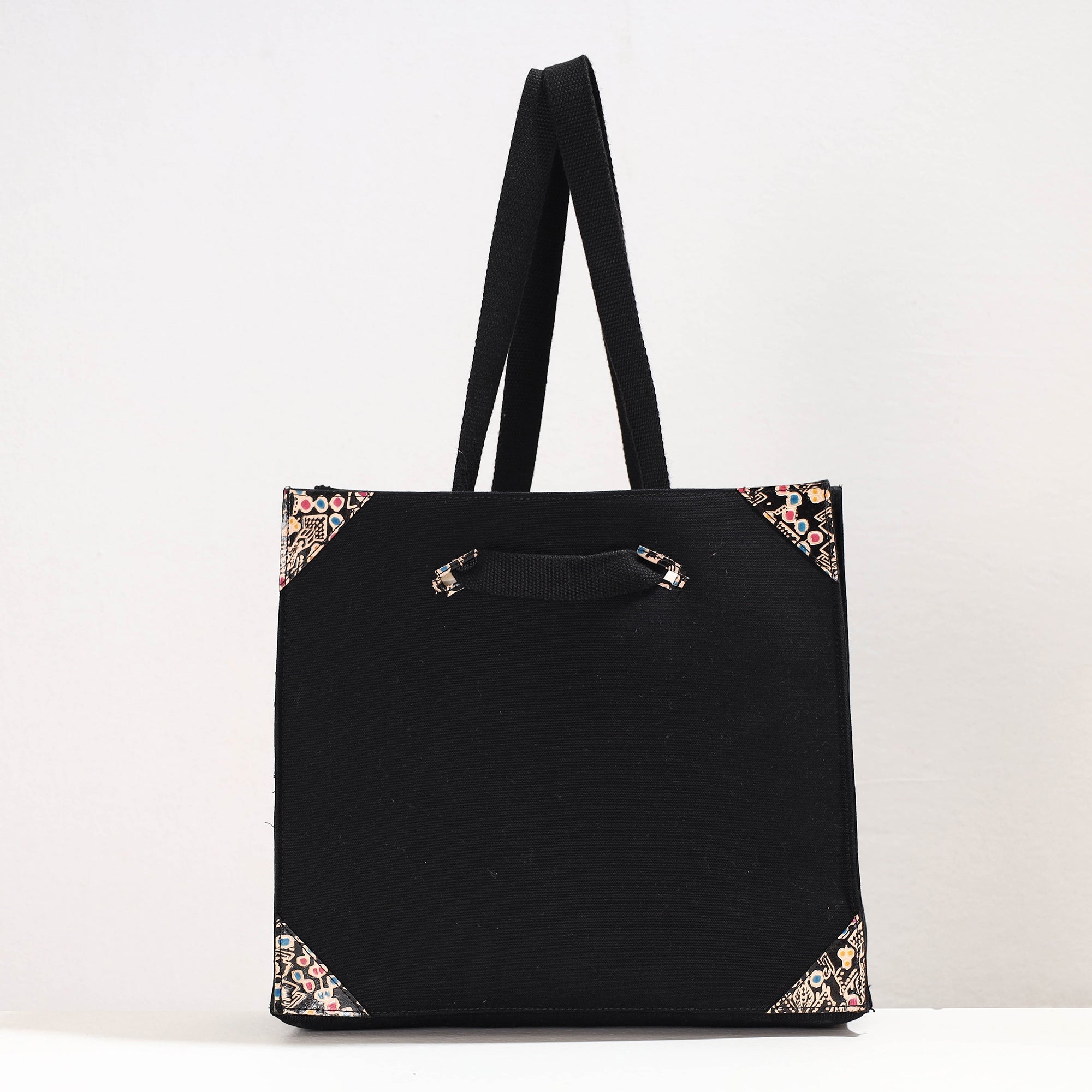 SASHA Black - Handcrafted Canvas Cotton & Leather Cross Body Bag