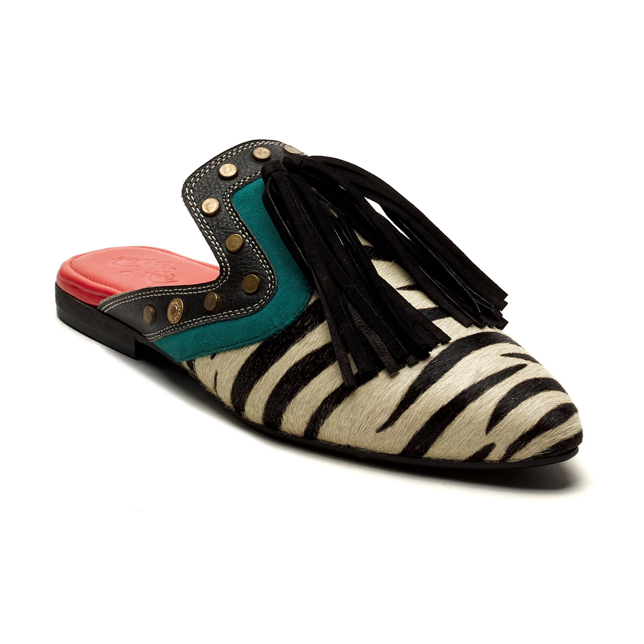 Banjaaran India Zebra Cone Mules Women - view 2