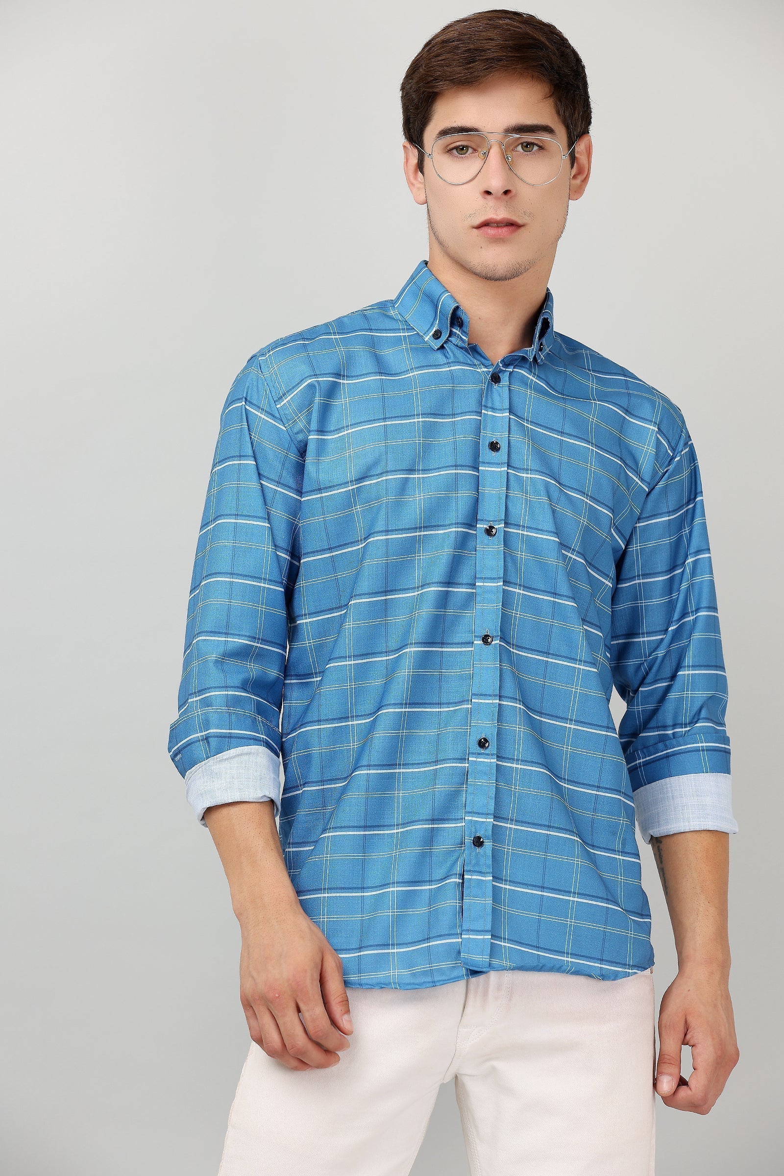 BlackTree Darnandstitch High Quality Printed Checkered Shirt - view 10