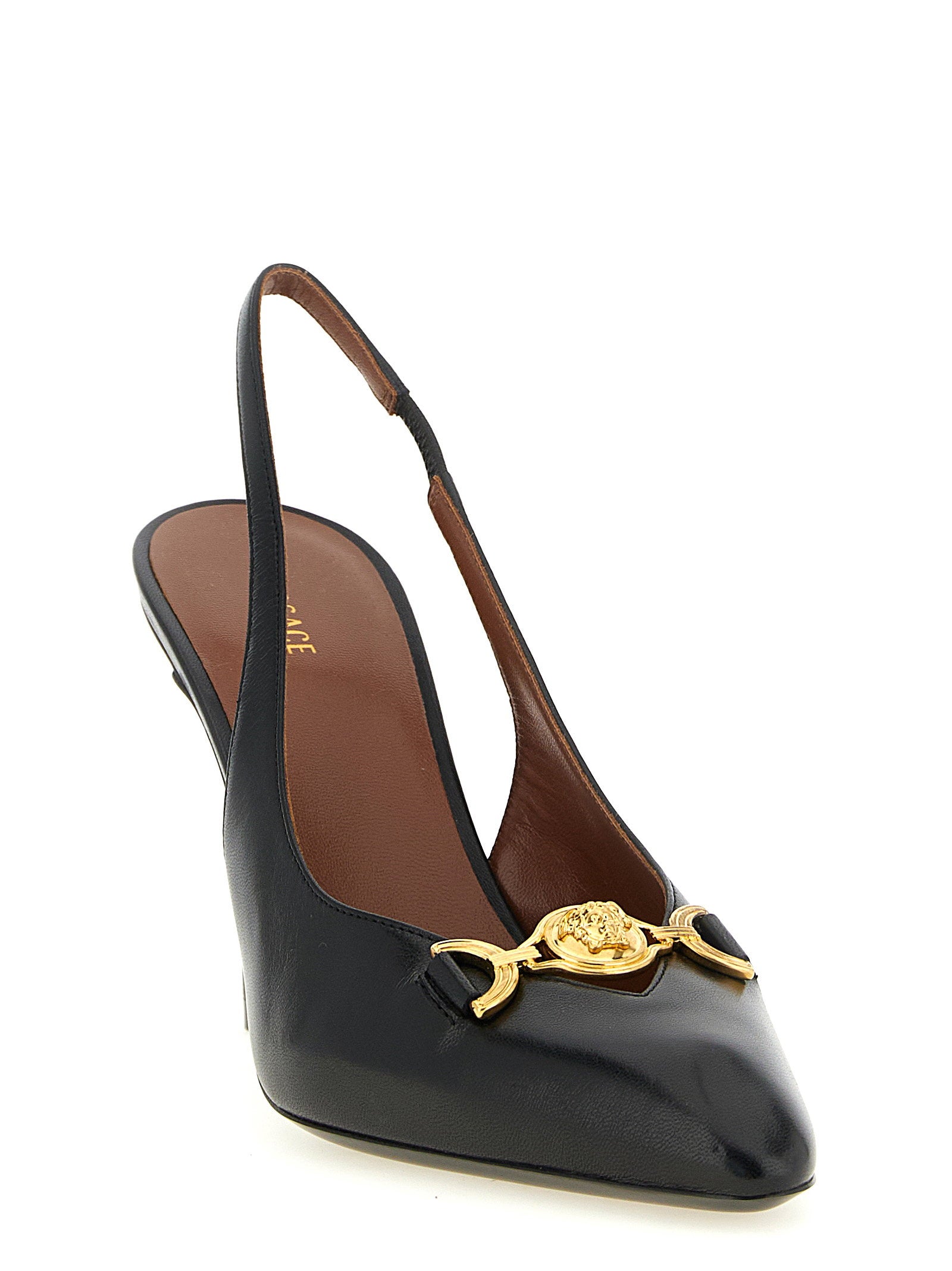 Versace La Medusa Leather Slingbacks - view 2