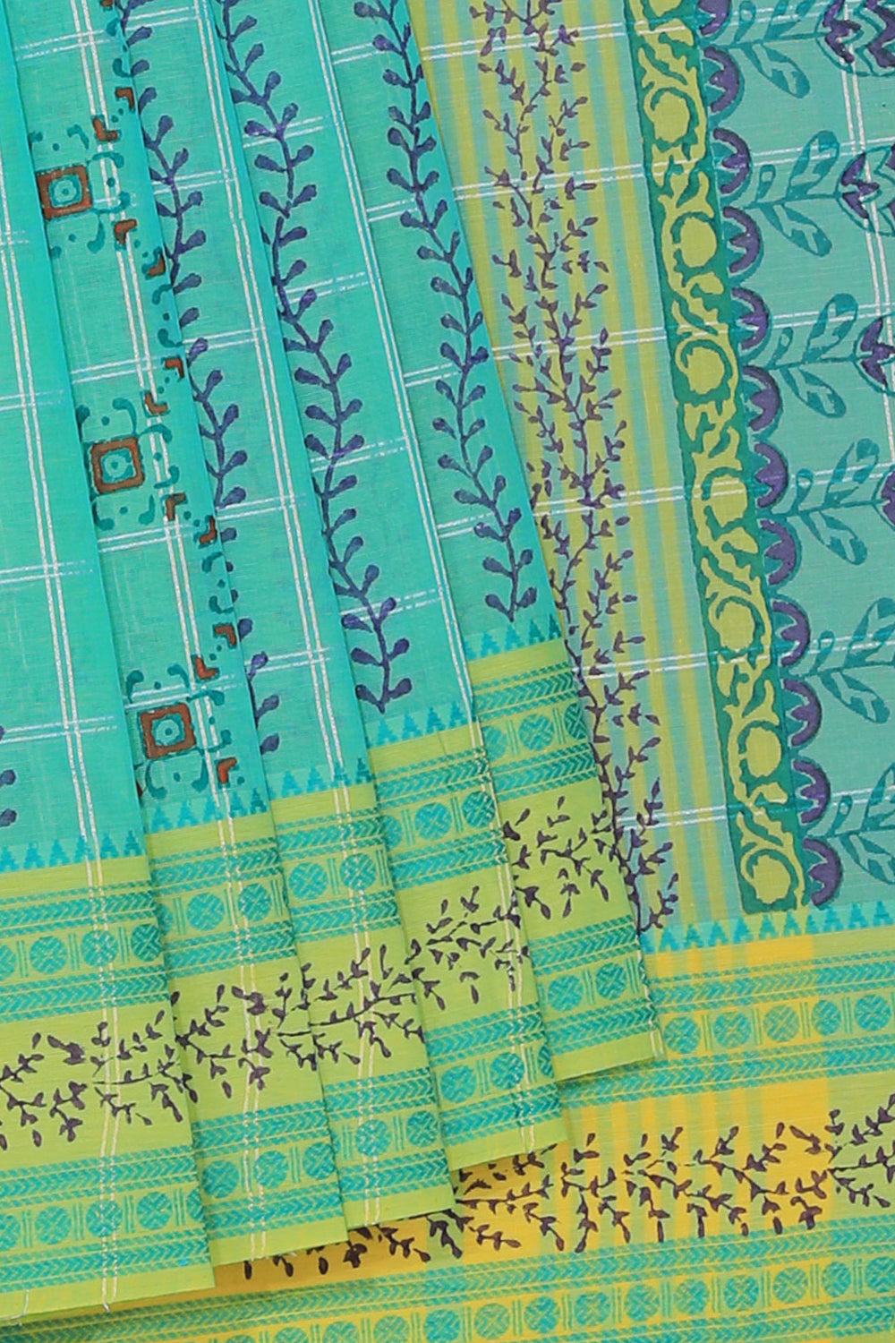 Kalanjali Ethnics Hand block printed cotton saree