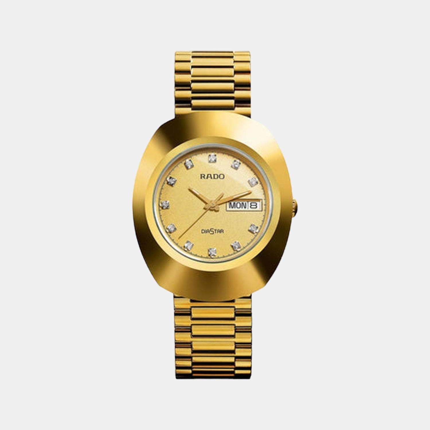 Rado Diastar Men Quartz Gold Dial Analog Stainless Steel Watch R12393633