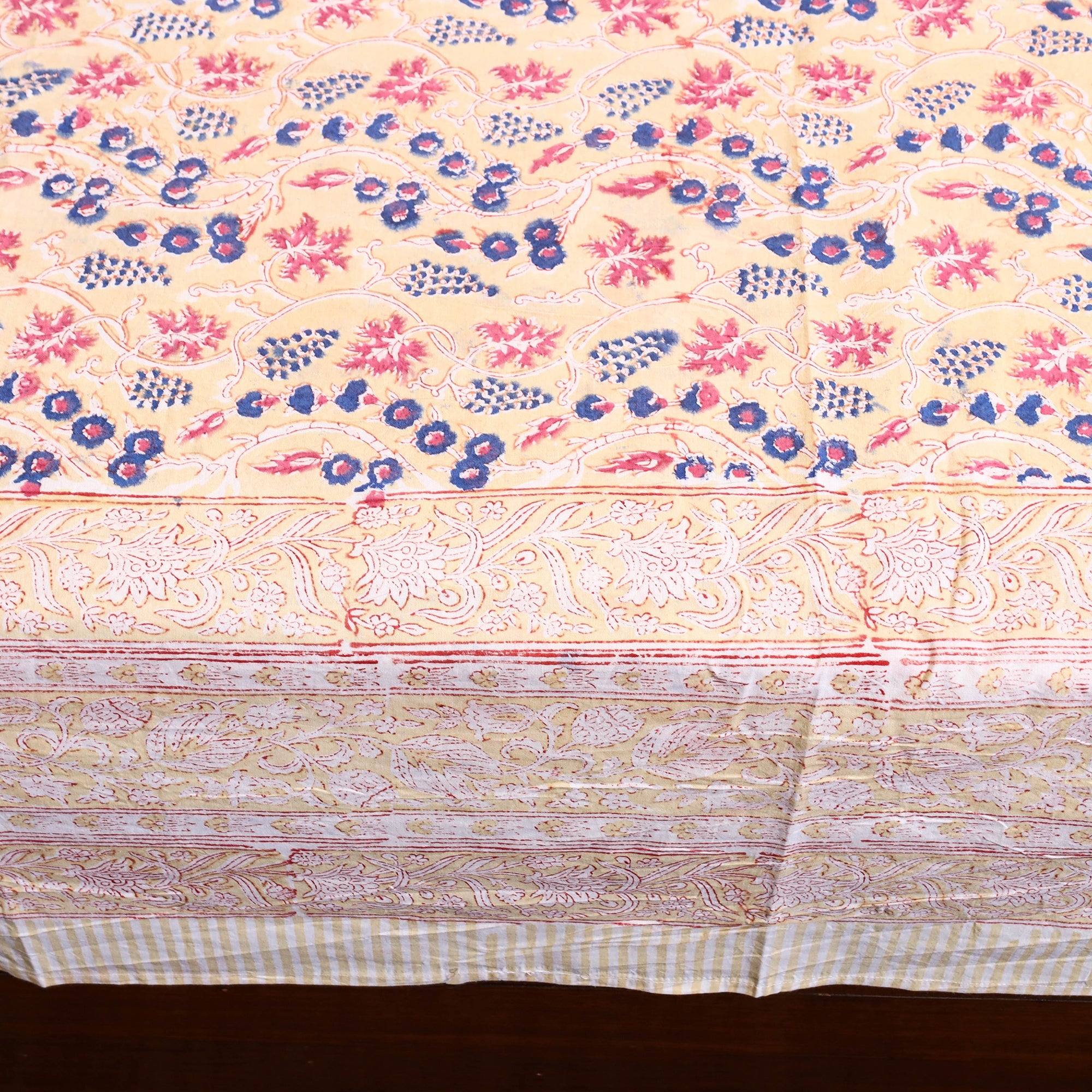 HAVELI CHRONICLES Beige - Block Print Cotton Double Sanganeri Bed Sheet 40 - view 5