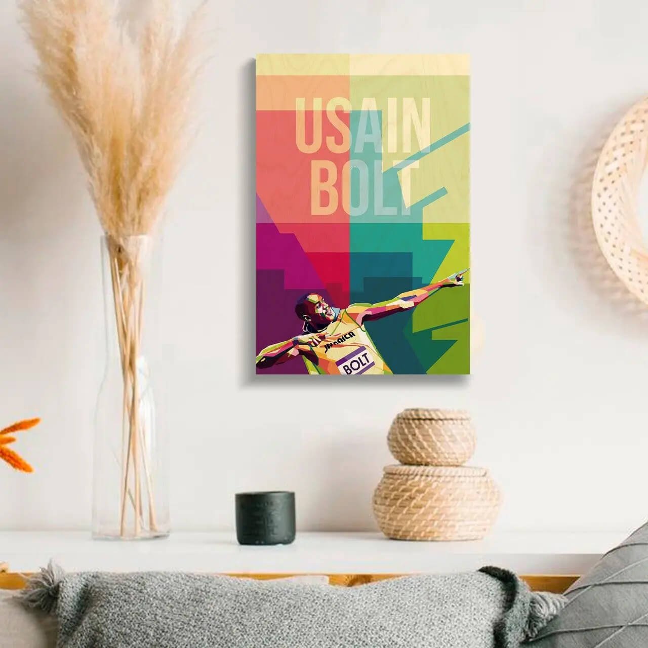 Bigsmall_cc Usain Bolt Wooden Wall Art - view 2