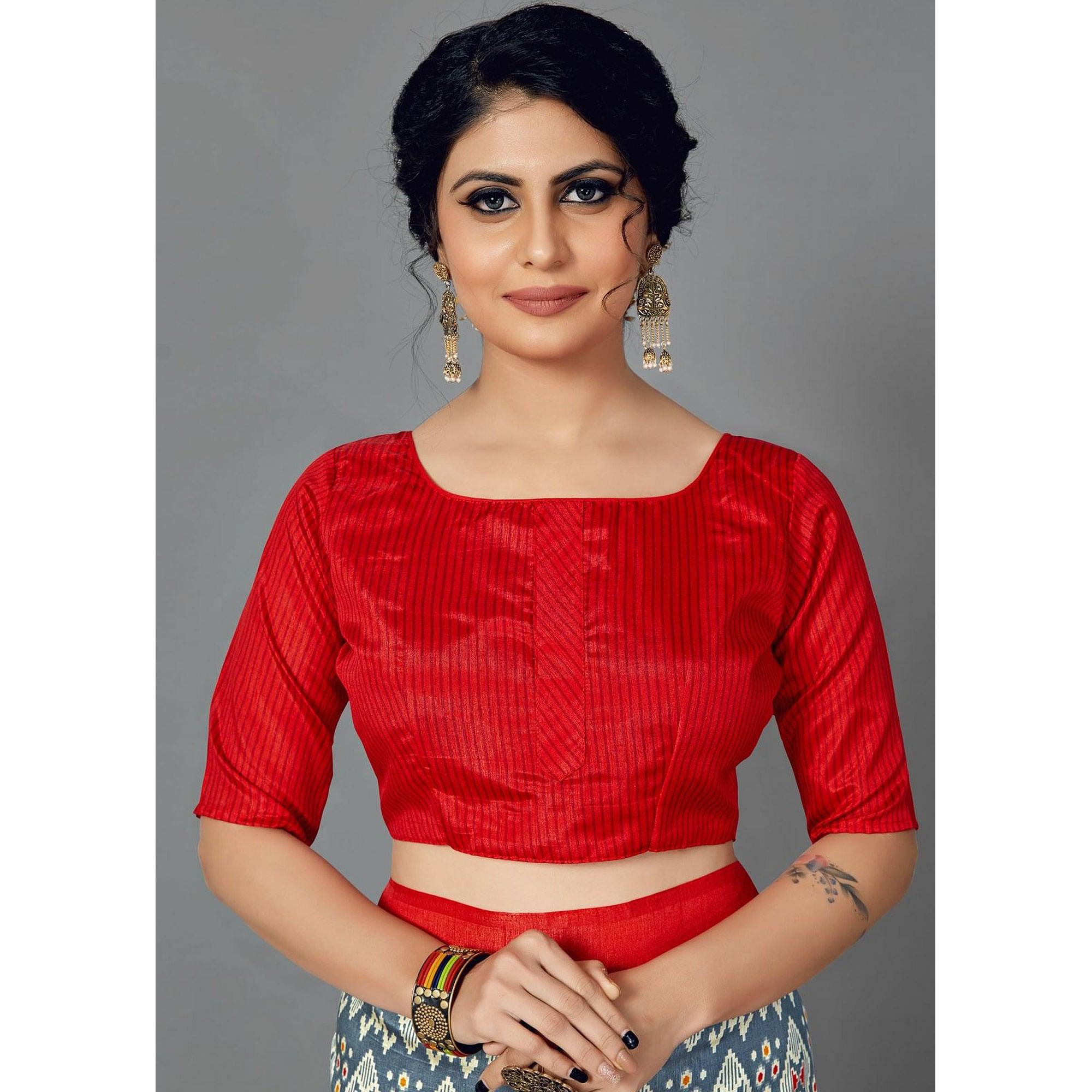 Peachmode Multi Casual Art Silk Printed Saree With Unstitched Blouse - view 3