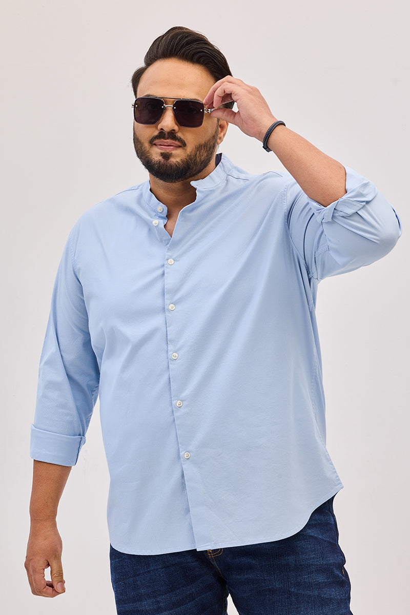 SNITCH Light Blue Mandarin Shirt - view 4