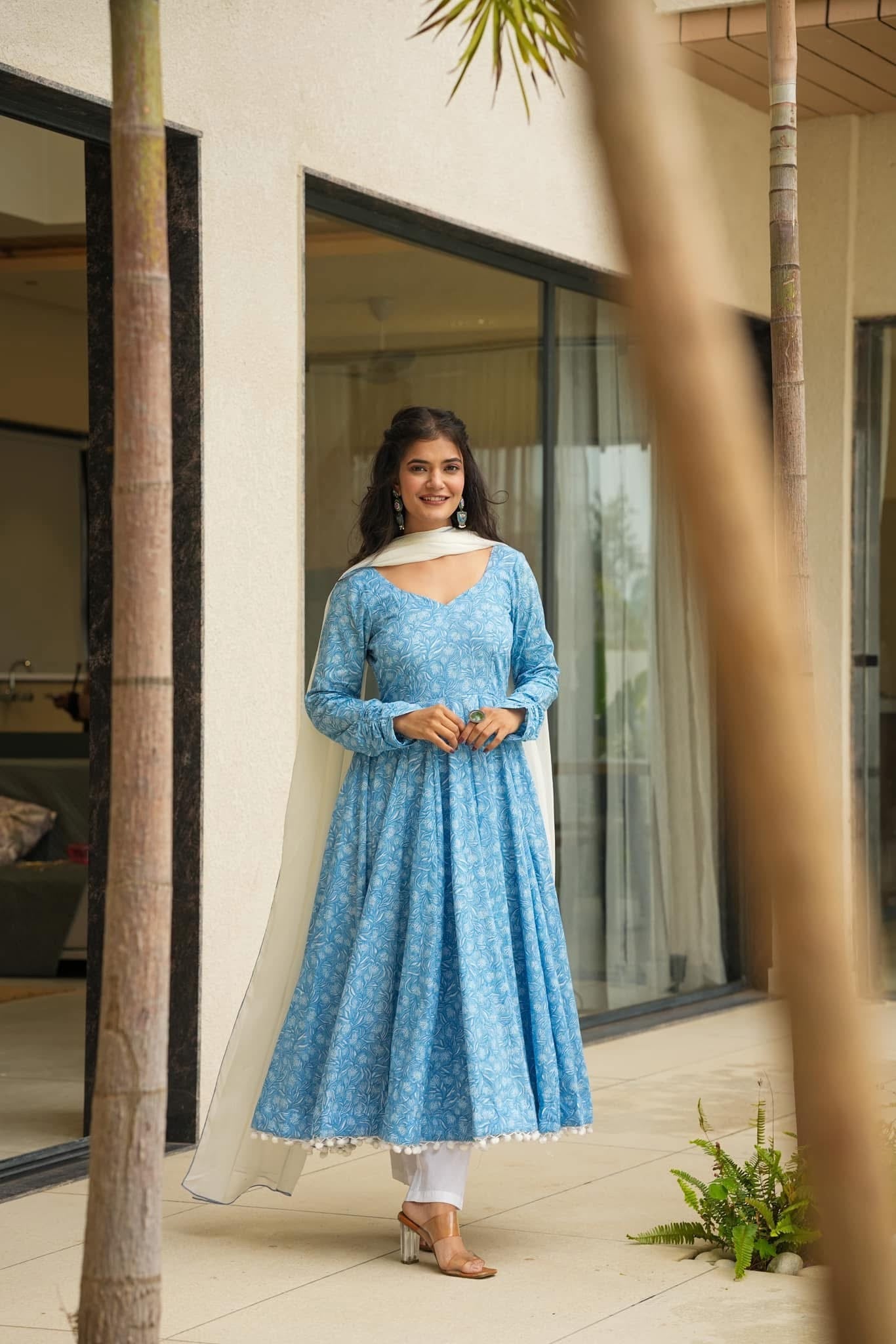 Idaho-o carolina blue cotton suit set