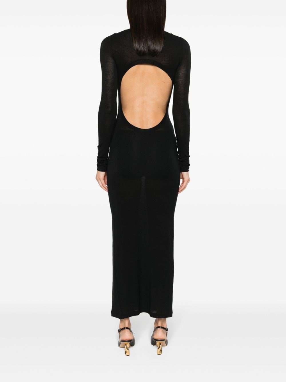 Saint Laurent Wool blend long pencil dress - view 5