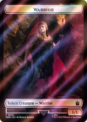 Magic Beast Token (49) // Warrior Token (41) [Universes Beyond: Doctor Who: Tokens] [Surge Foil] - view 2