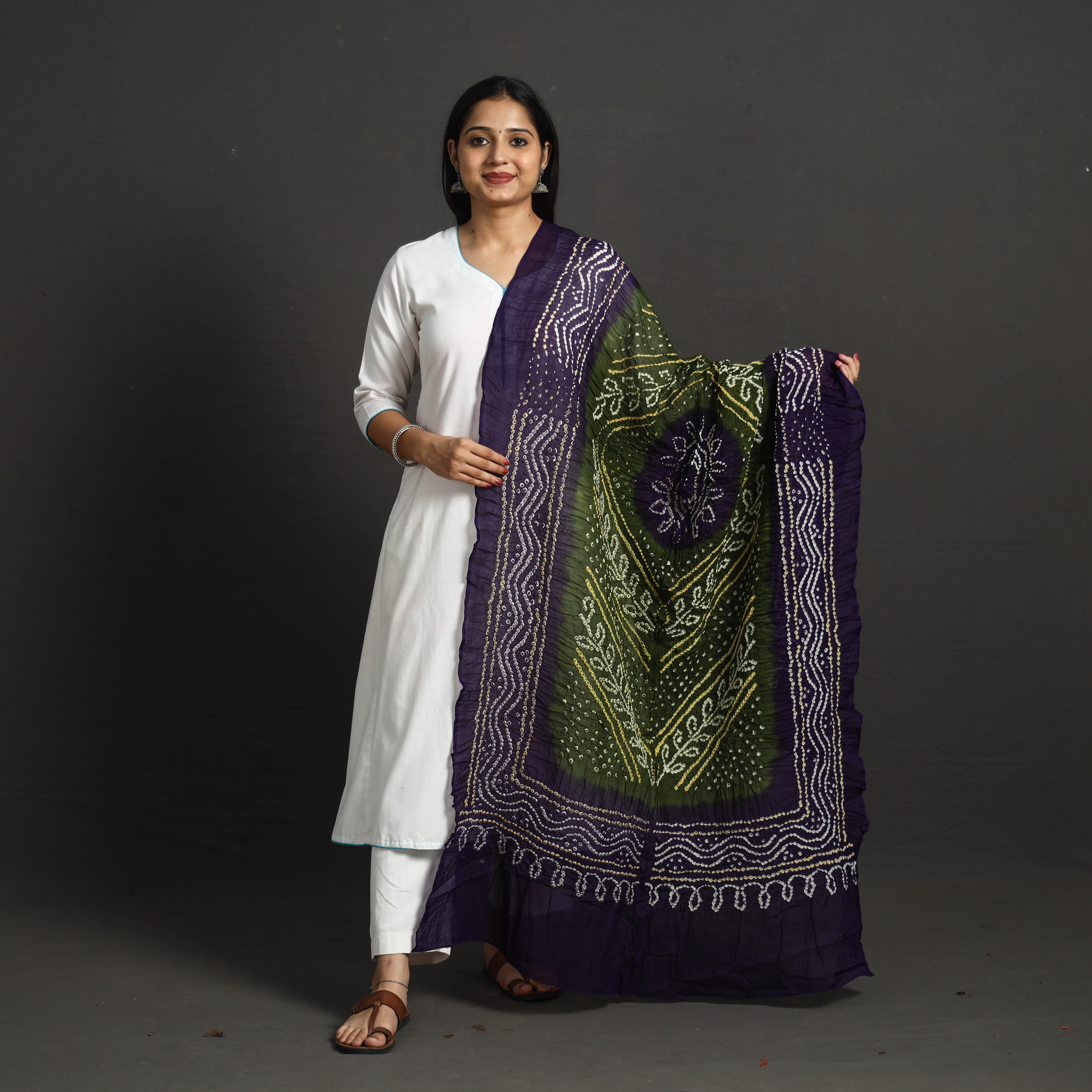 KACHCHH JI CHHAAP Kutch Tie-Dye Cotton Bandhani Dupatta 59