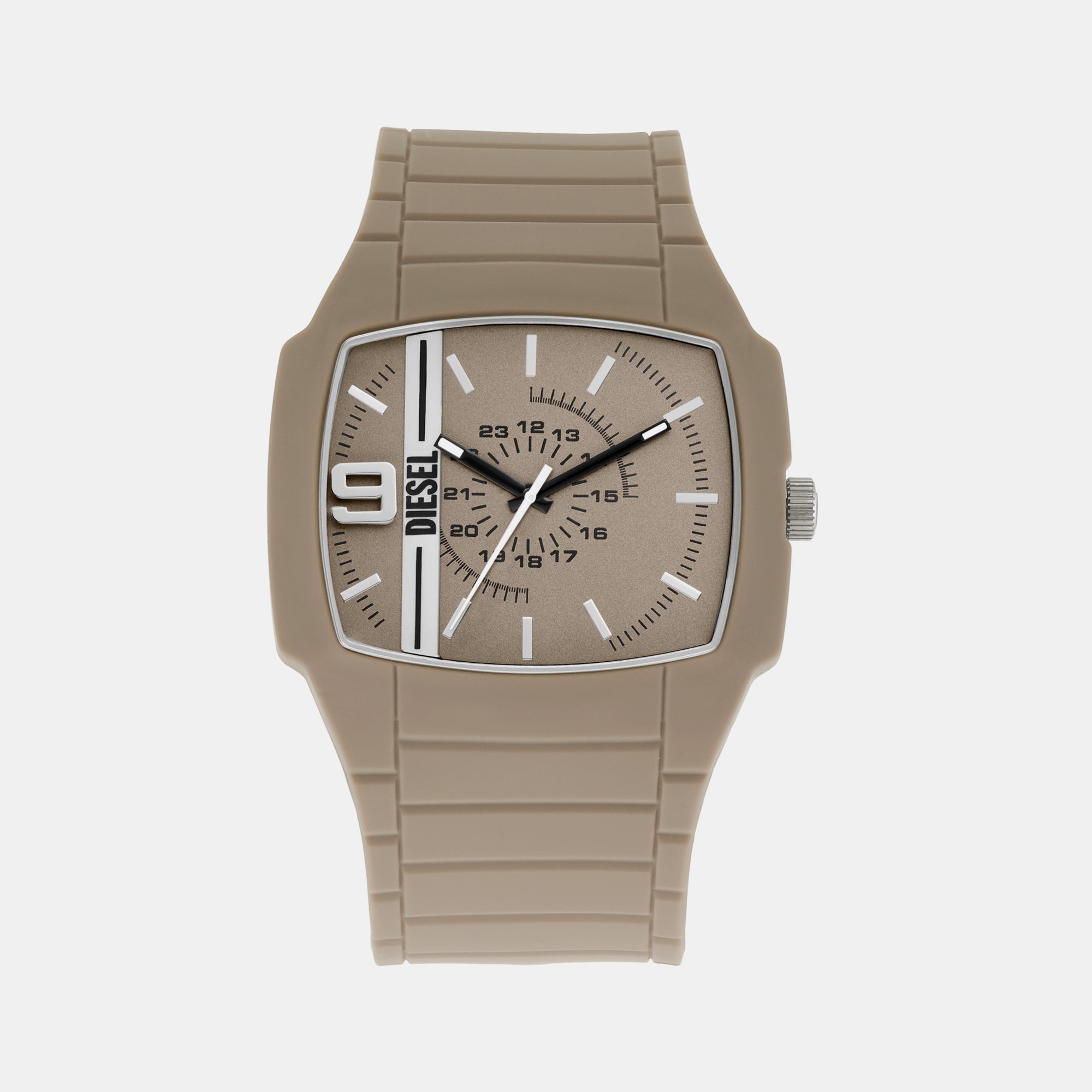 Diesel Cliffhanger 2.0 Men Quartz Beige Dial Analog Silicone Watch DZ2167