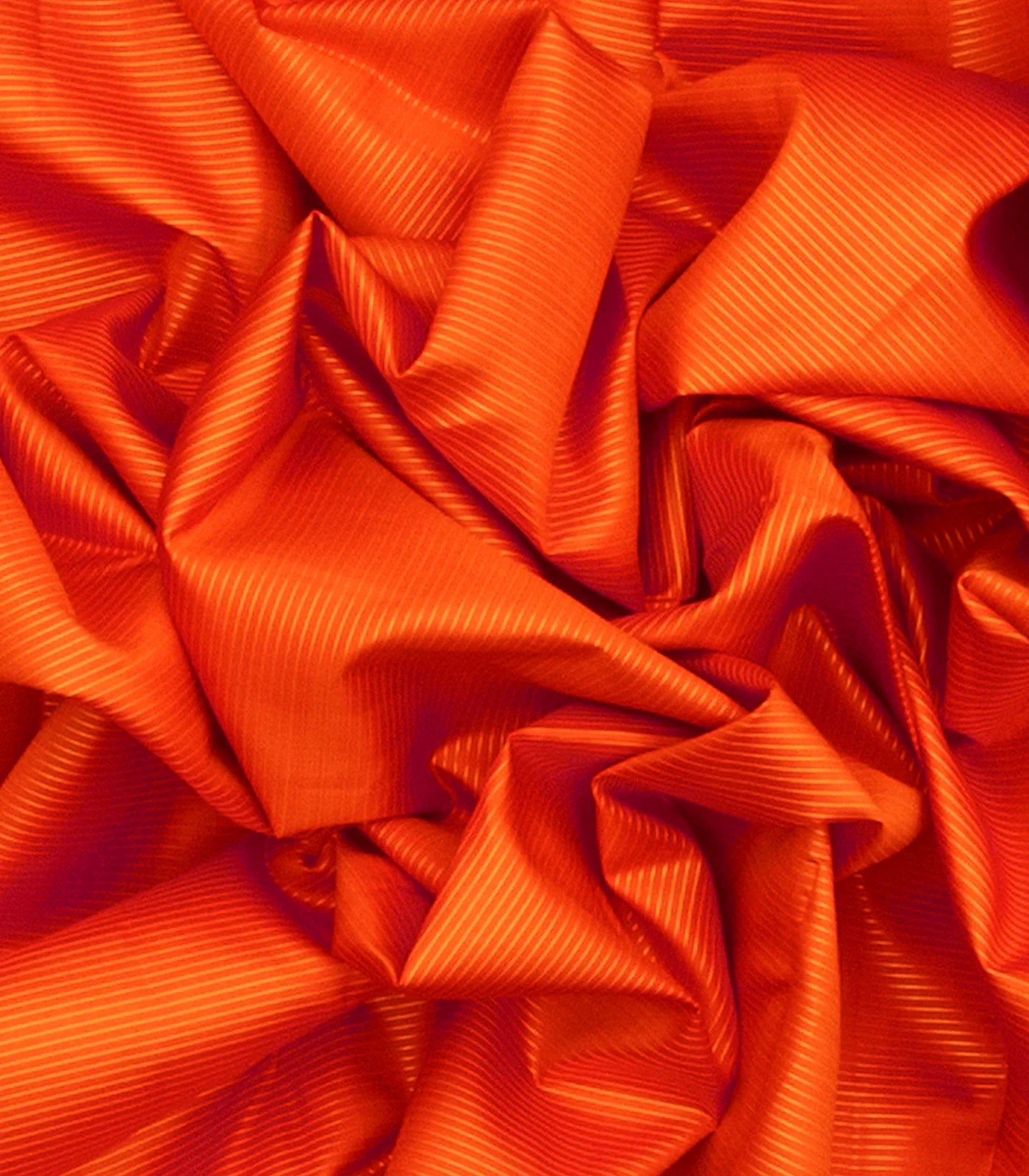 RmKV Orange Handloom Kanchipuram Vairaoosi Silk Saree With Half Diamond Motifs In Border-Orange - view 3
