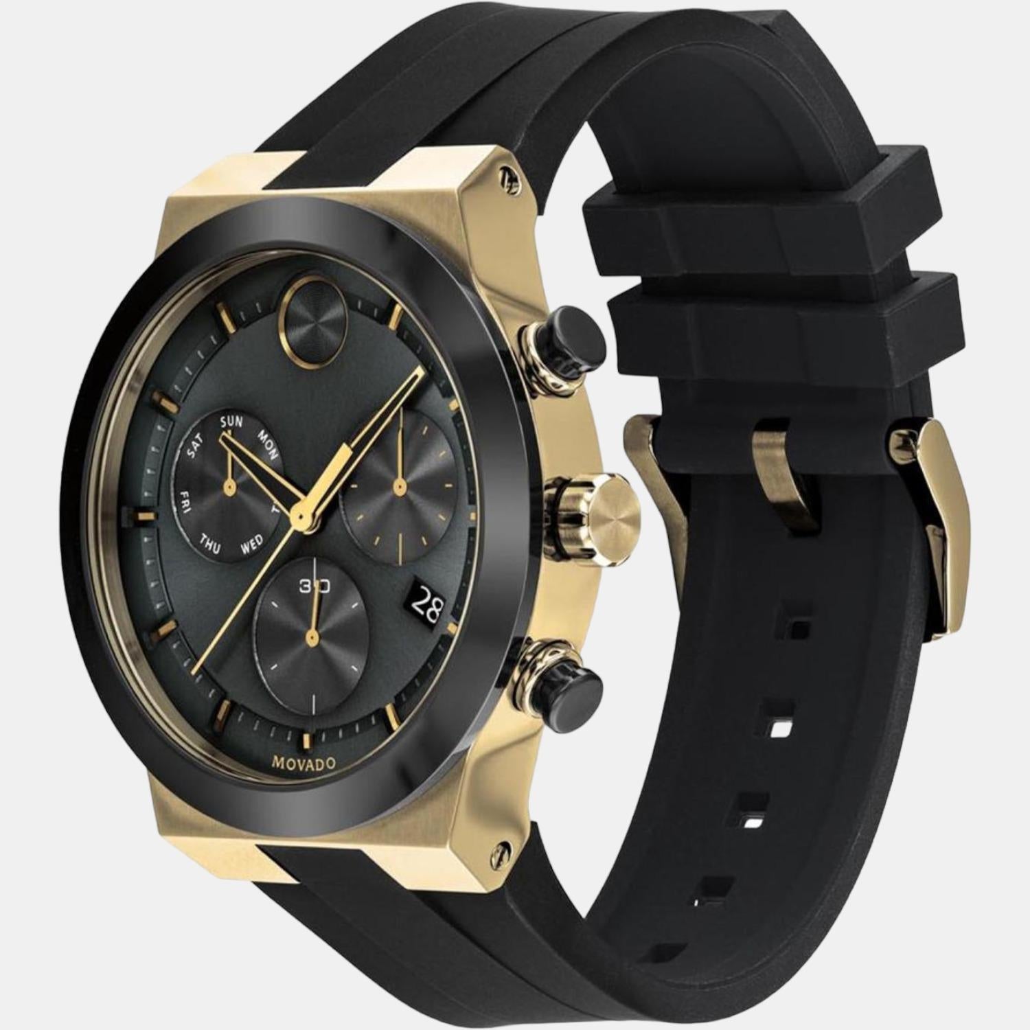 Movado Bold Men Quartz Black Dial Analog Silicone Watch 3600712 - view 2