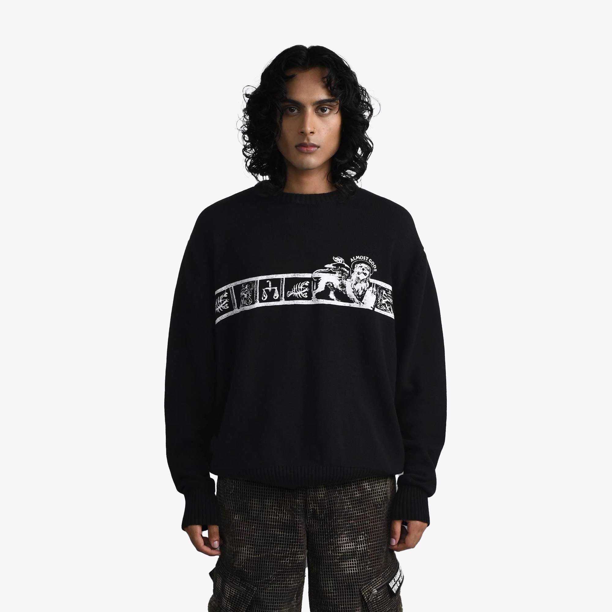 Almost Gods | Zodiac Knit Sweater In Black { Black