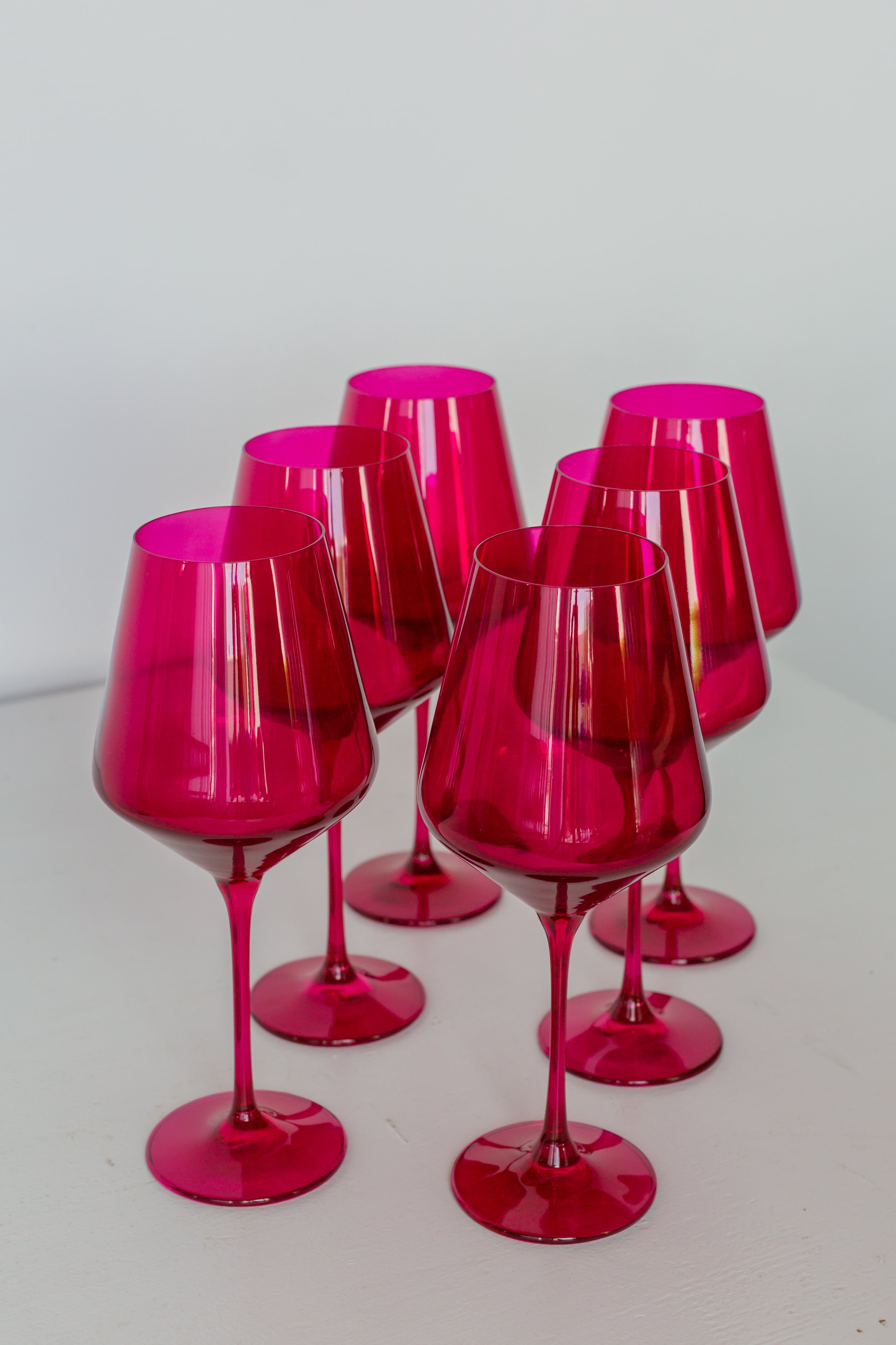 Estelle Colored Glass Estelle Colored Wine Stemware - Set of 6 {Viva Magenta (Our Fuchsia)} - view 2