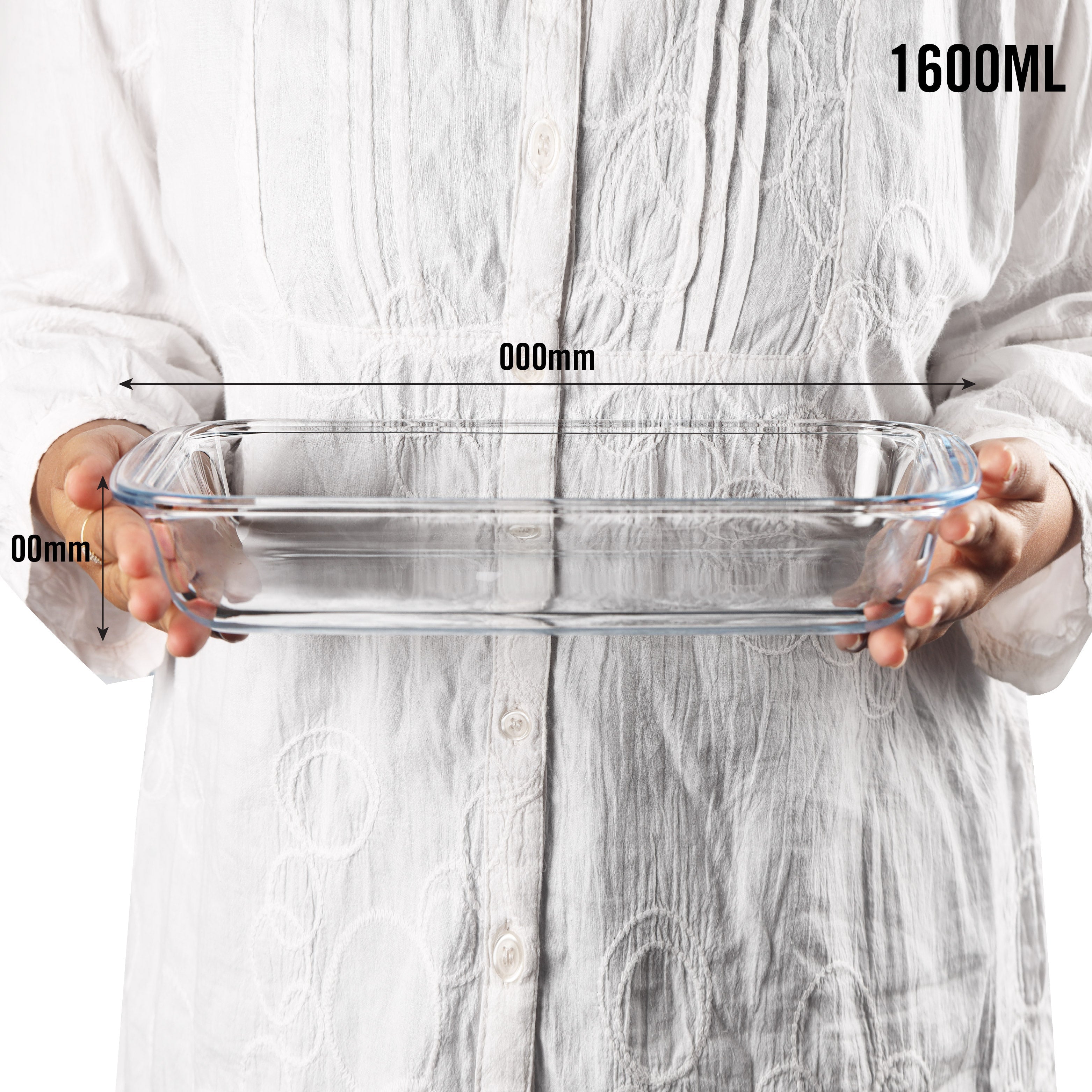 Cello Dahlia Rectangle Glass Baking Dish, 1600ml - view 6