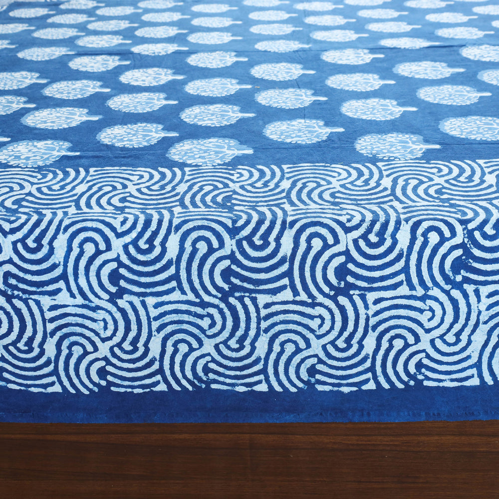 BINDAAS UNLIMITED Blue - Block Art Print Cotton Double Bindaas Bed Sheet (110 x 93 in) - view 4