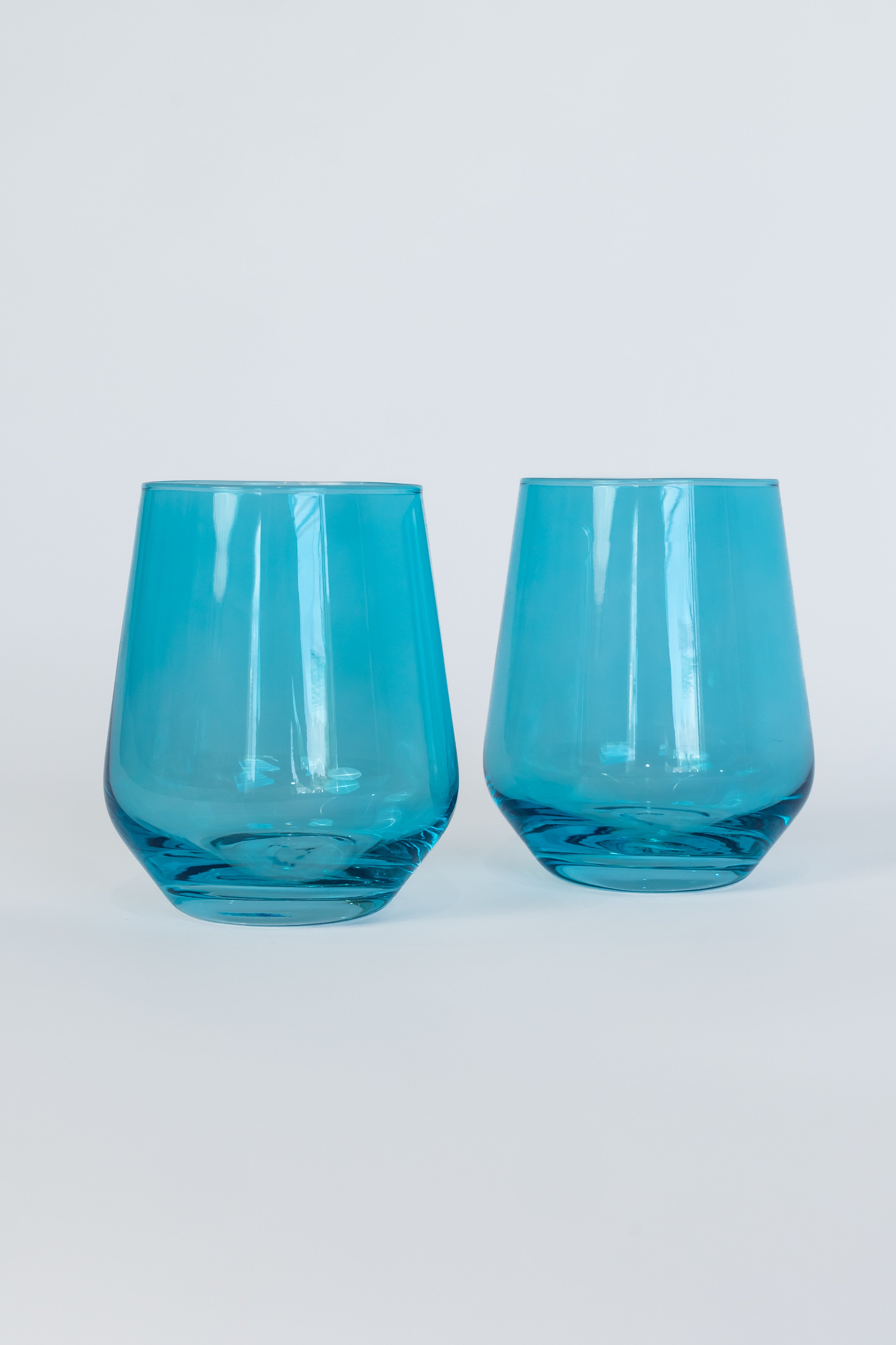 Estelle Colored Glass Estelle Colored Wine Stemless - Set of 2 {Ocean Blue}