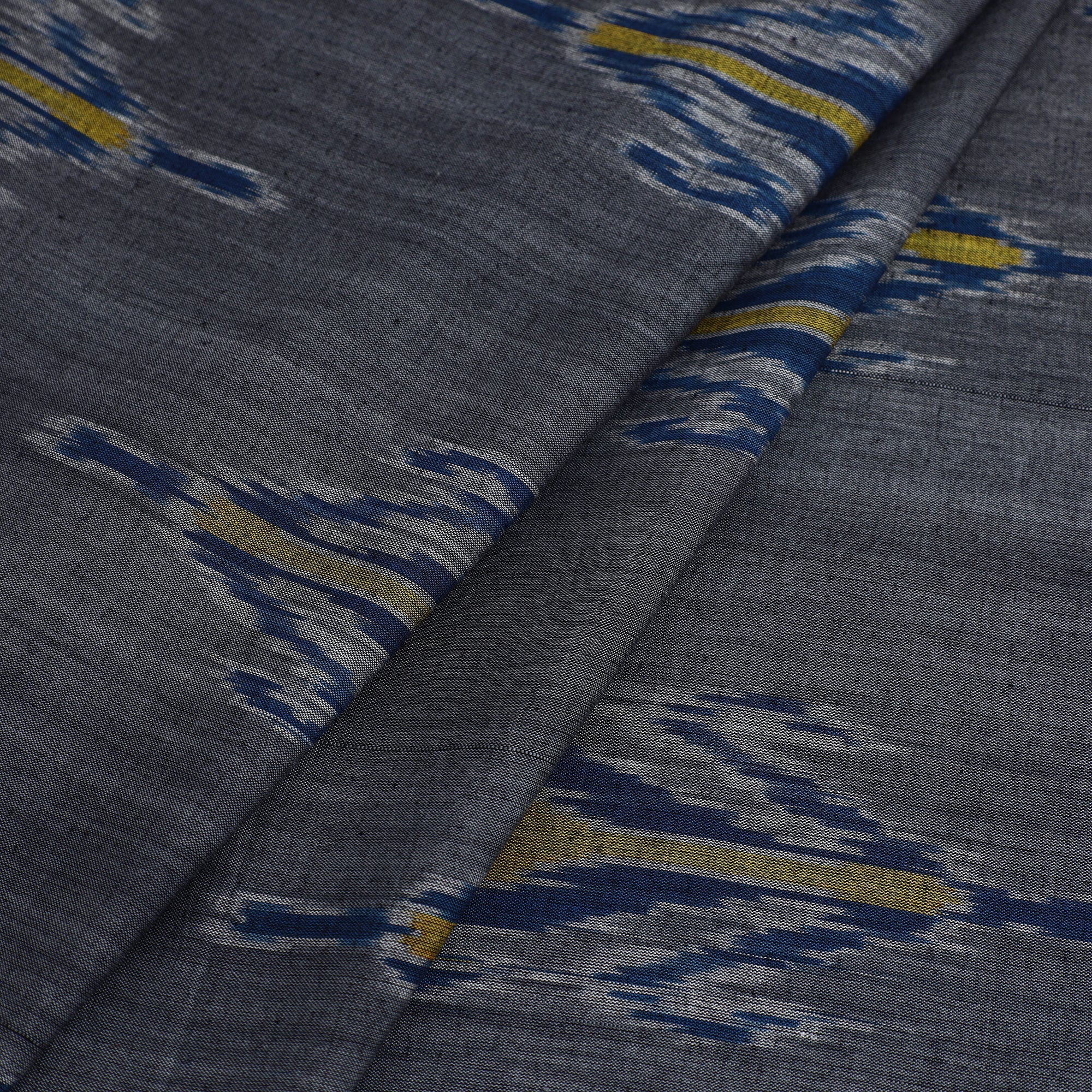 IKAT WEAVES BY EDEM CHANDANA Grey - Handloom Cotton Central Asian Pochampally Ikat Fabric 04 - view 2