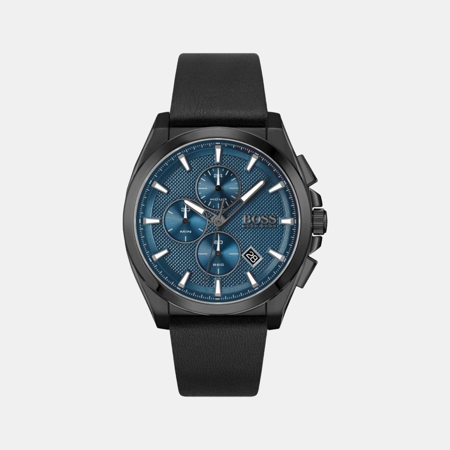 Boss Grandmaster Women Quartz Black Dial Chronograph Leather Watch 1513883
