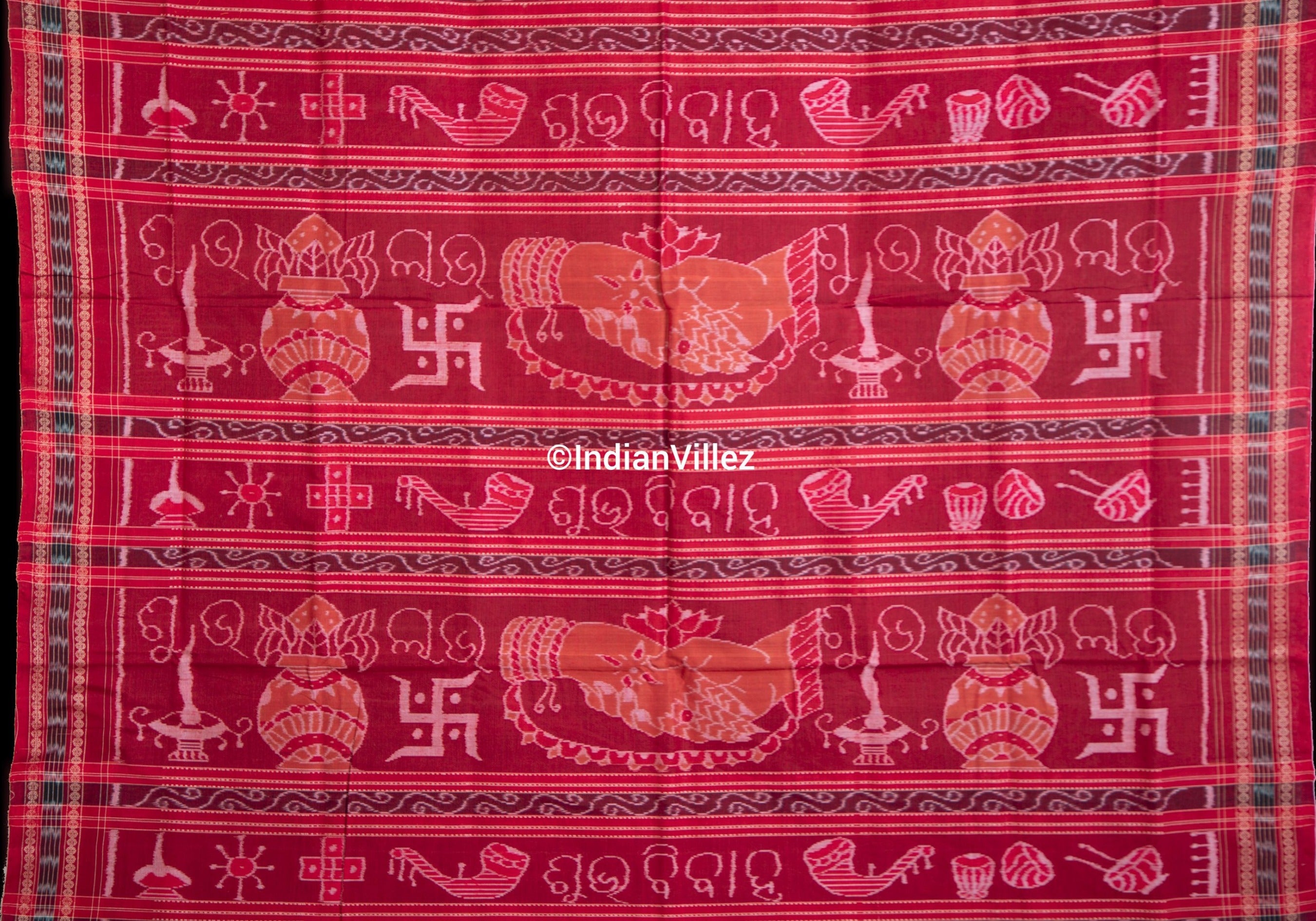 IndianVillèz Subhavivah Odisha Handloom Sambalpuri Ikat Cotton Saree - view 3