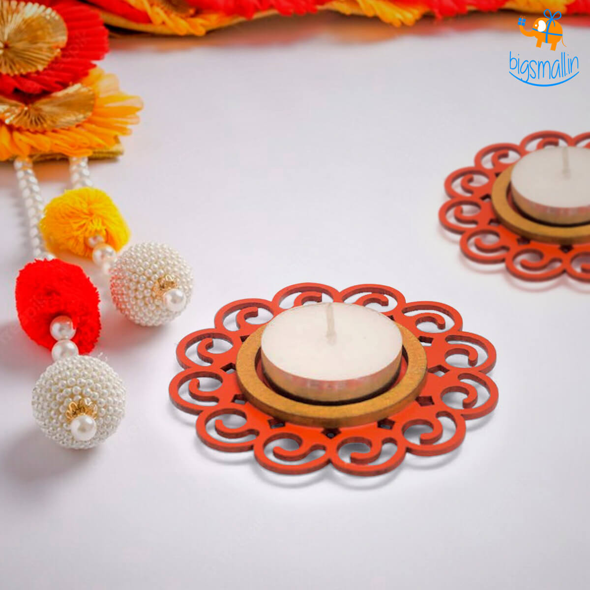 Bigsmall_cc Decorative Wooden Tea Light Holder - Set of 2 - view 36