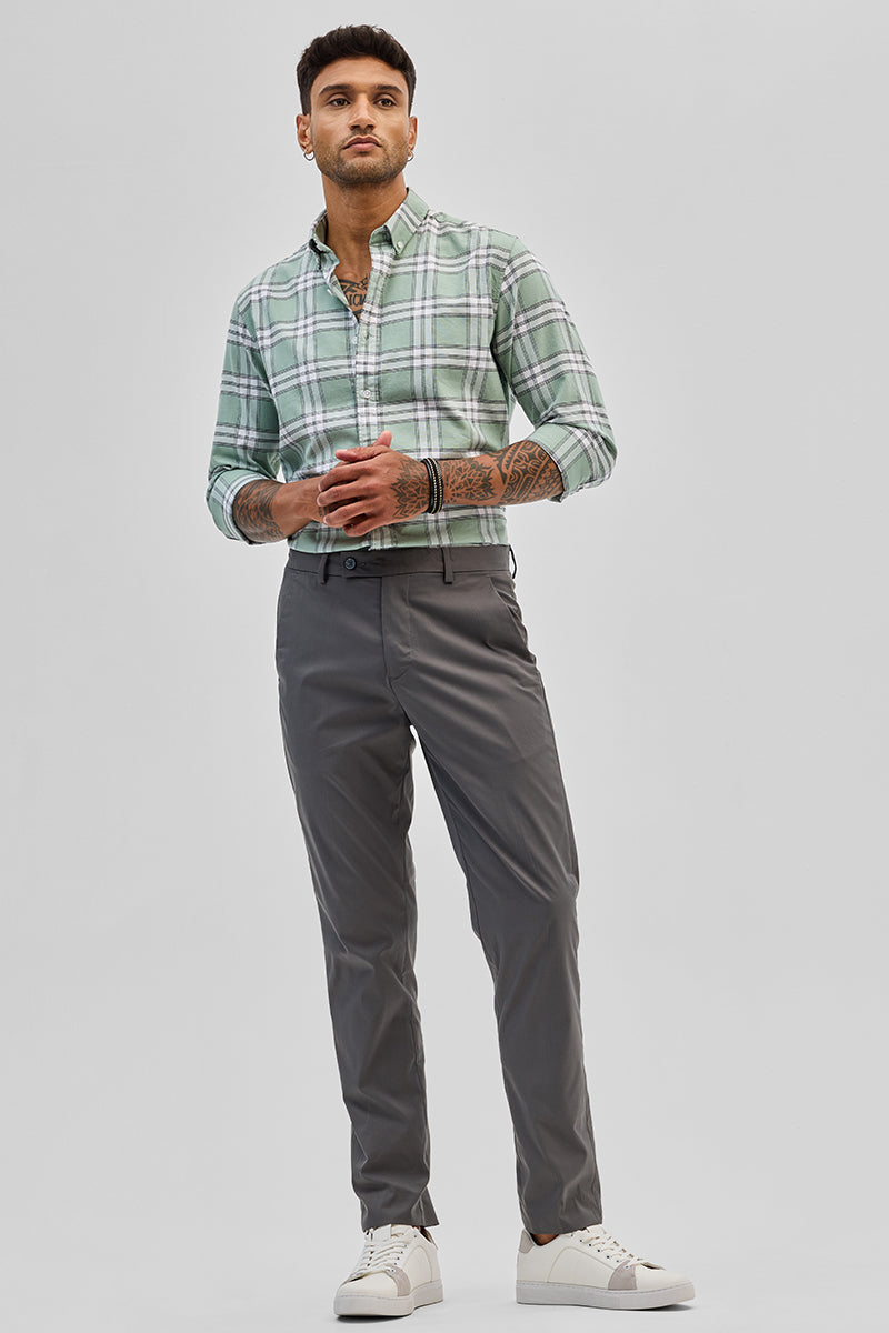 SNITCH Grey Slim Fit Chinos - view 3
