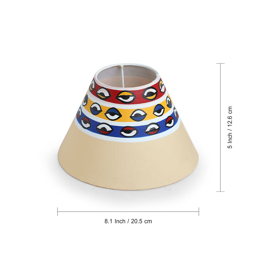 EXCLUSIVELANE 'The Eye of Horus' Handpainted Flat Matki Terracotta Table Lamp (11 inch) - view 6