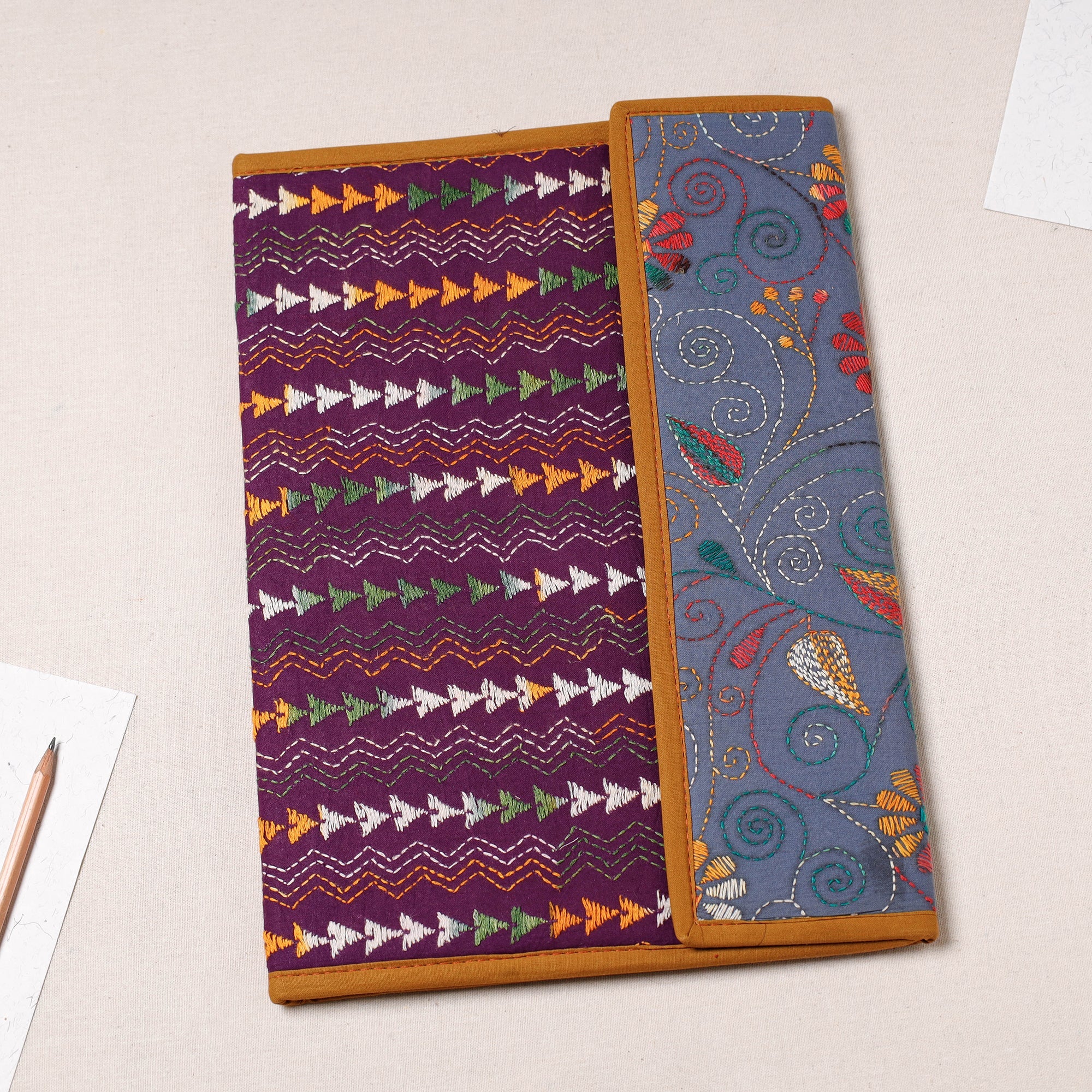 ASALKAAR Bengal Kantha Work Handcrafted File Folder