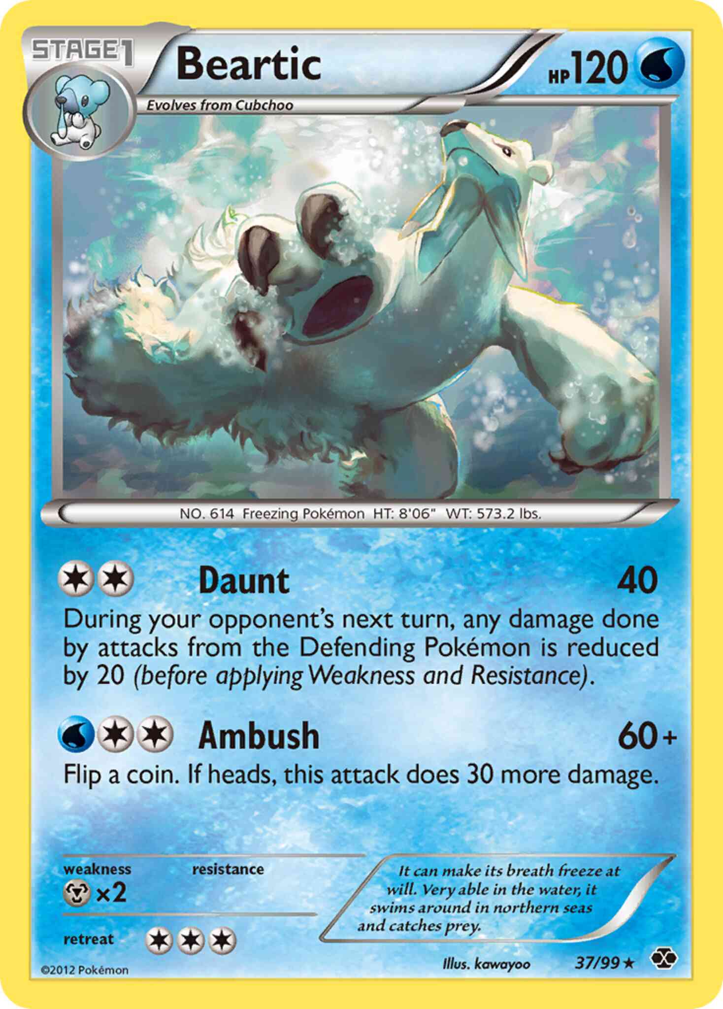 Rare bw4-37 reverse – Pokémon Beartic - 37/99 - Rare [bw4-37] [Reverse Holo]