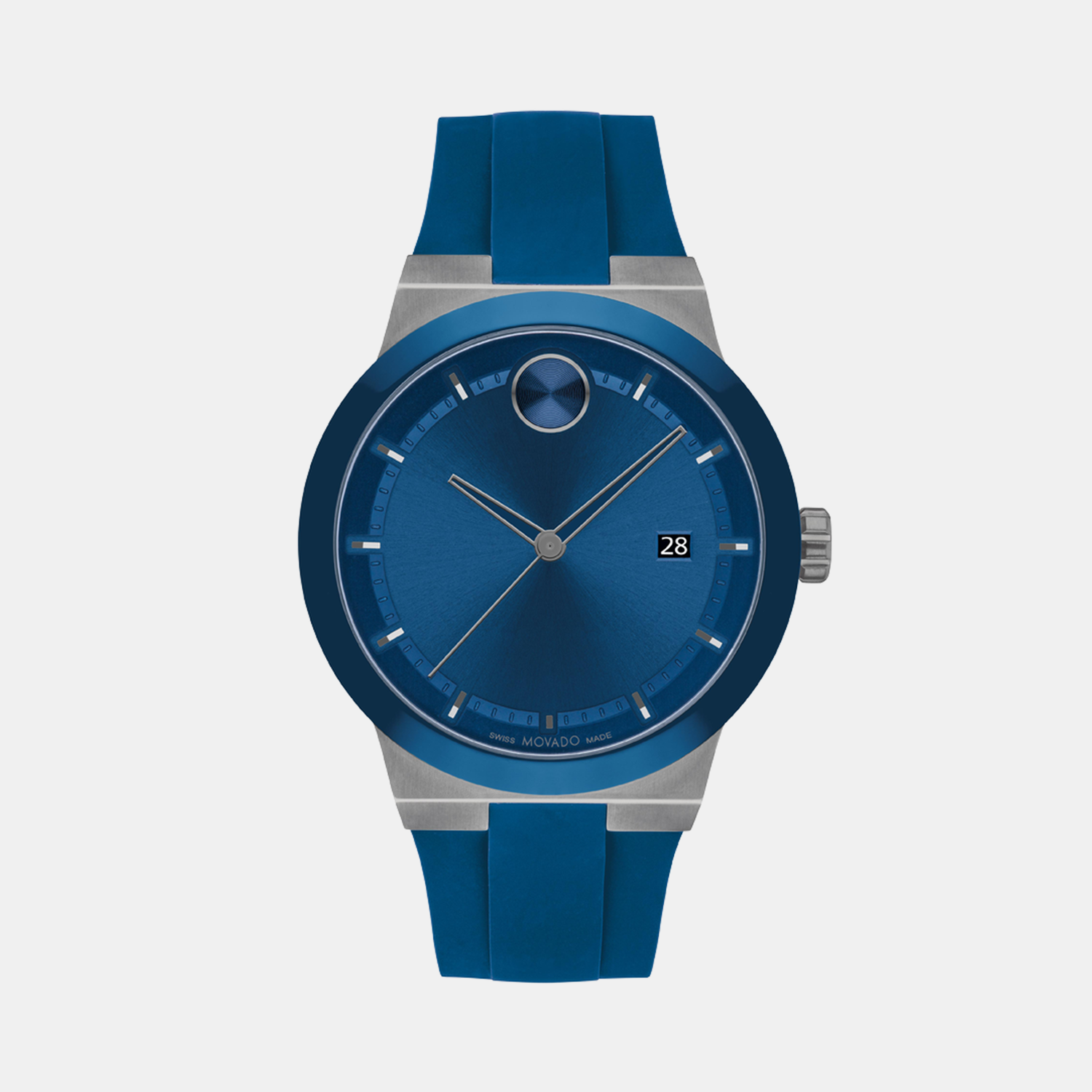 Movado Bold Men Quartz Blue Dial Analog Silicone Watch 3601192