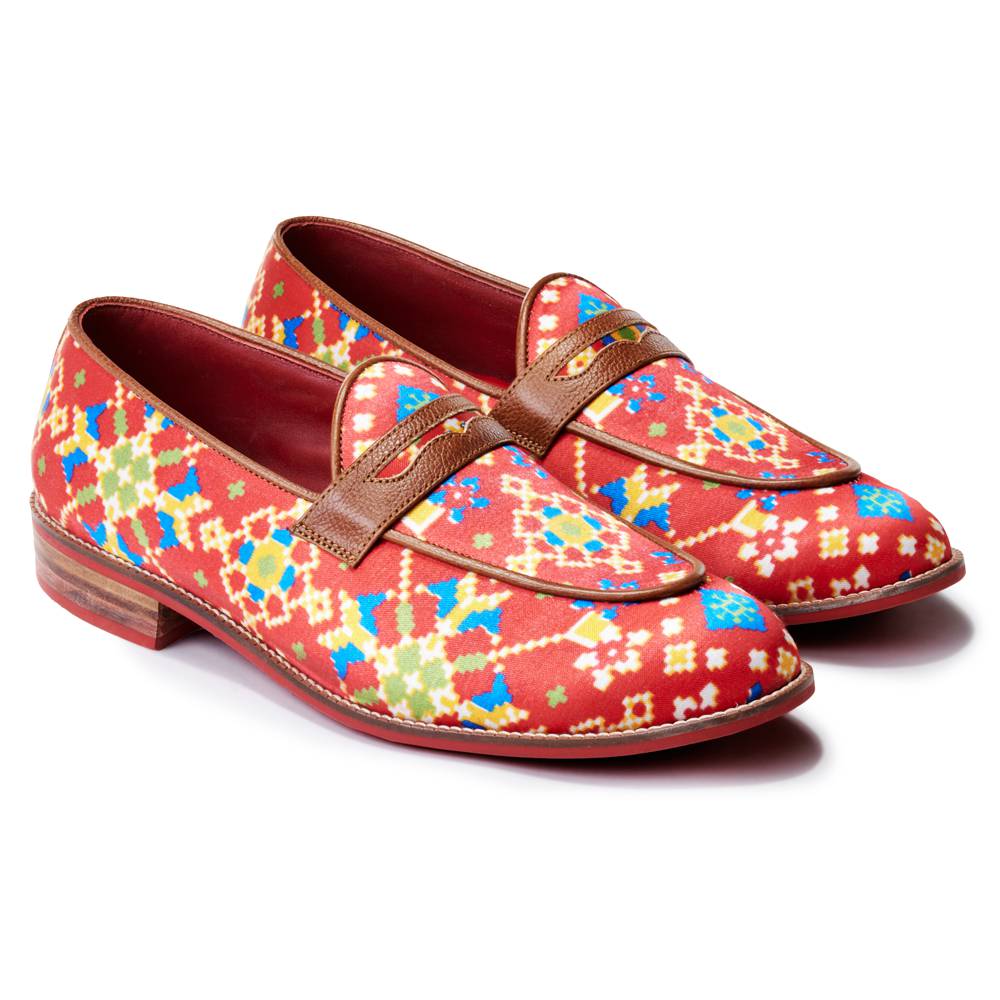 Banjaaran India Patola Loafers Men - Crimson - view 5