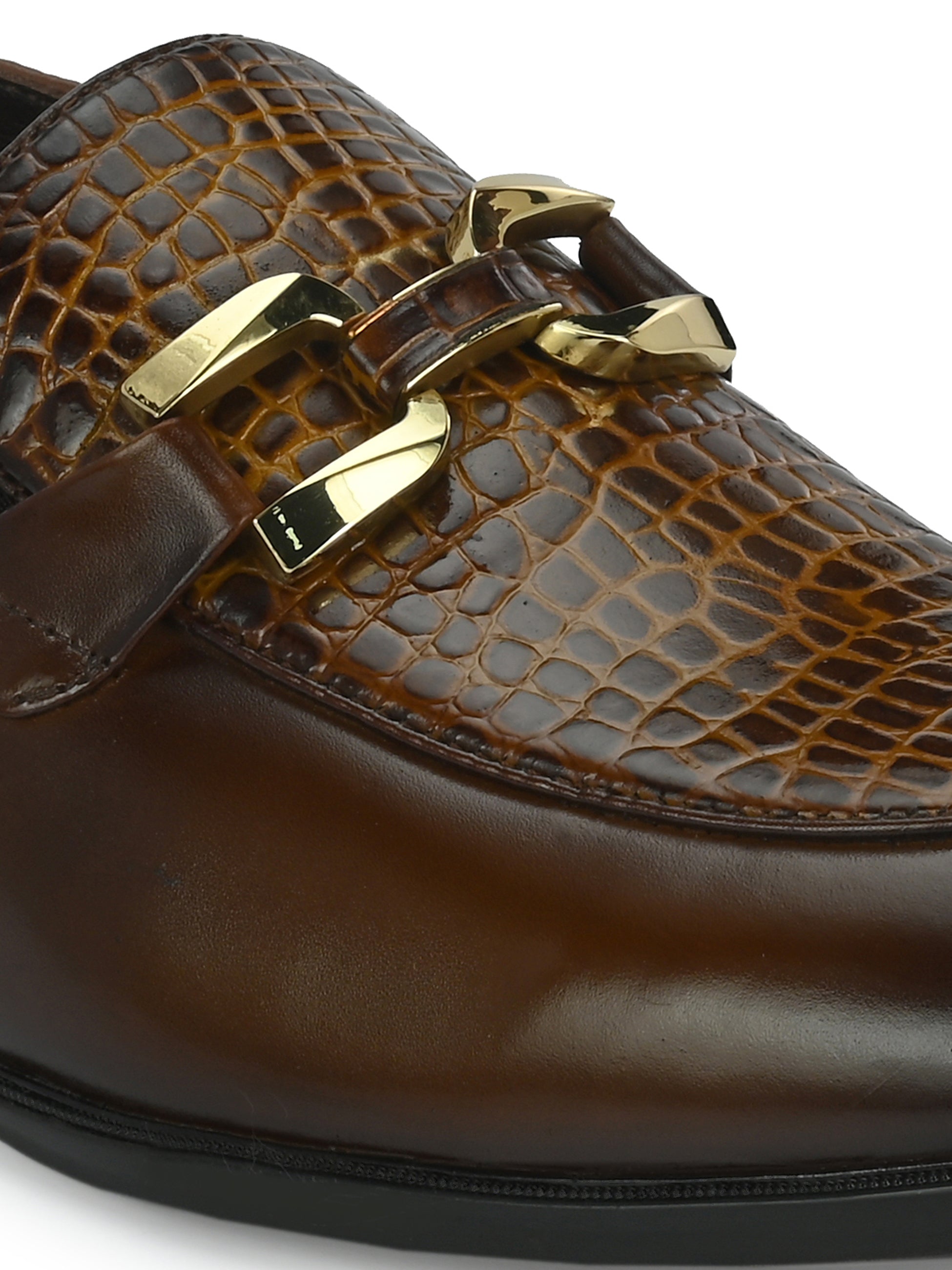 Egoss Shoes Egoss Platinum Buckled Loafers For Men - view 3