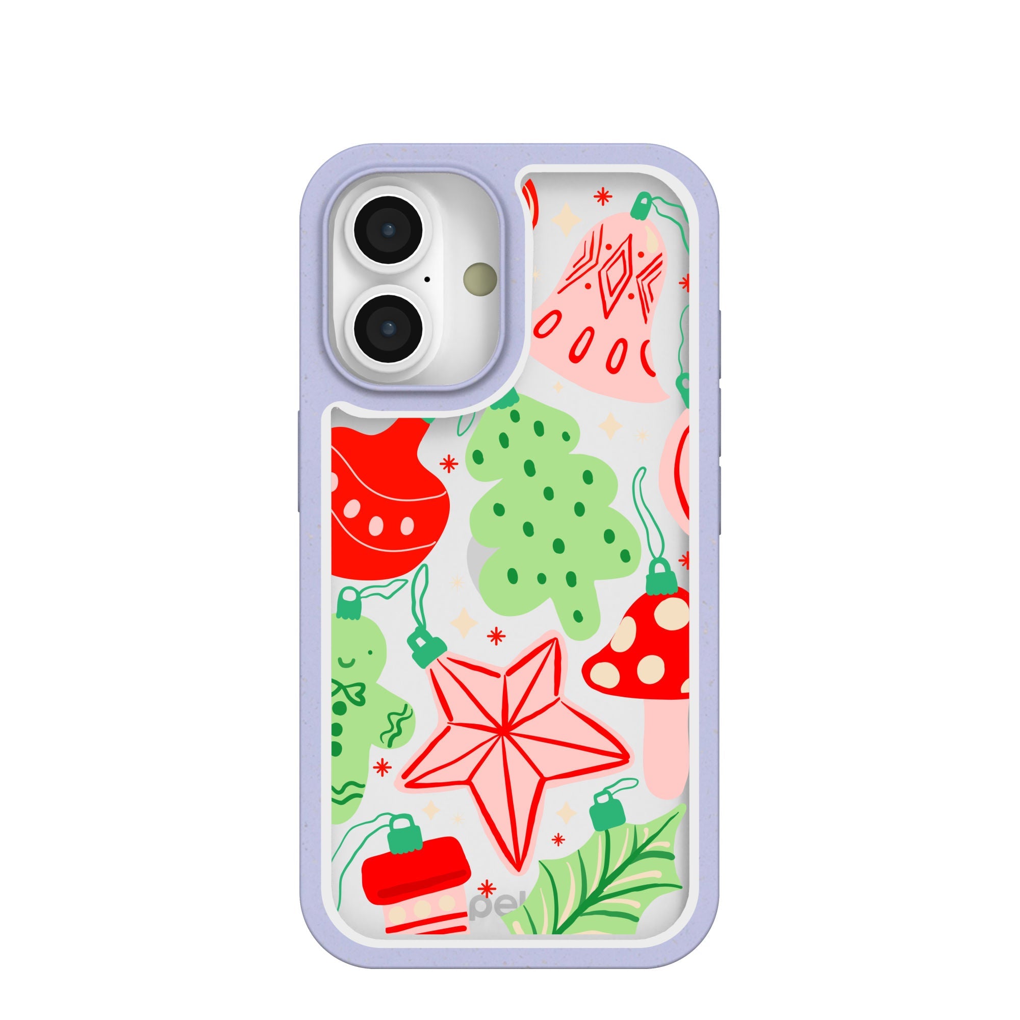 BlackTree Clear Festive Flair iPhone 16 Case With Lavender Ridge