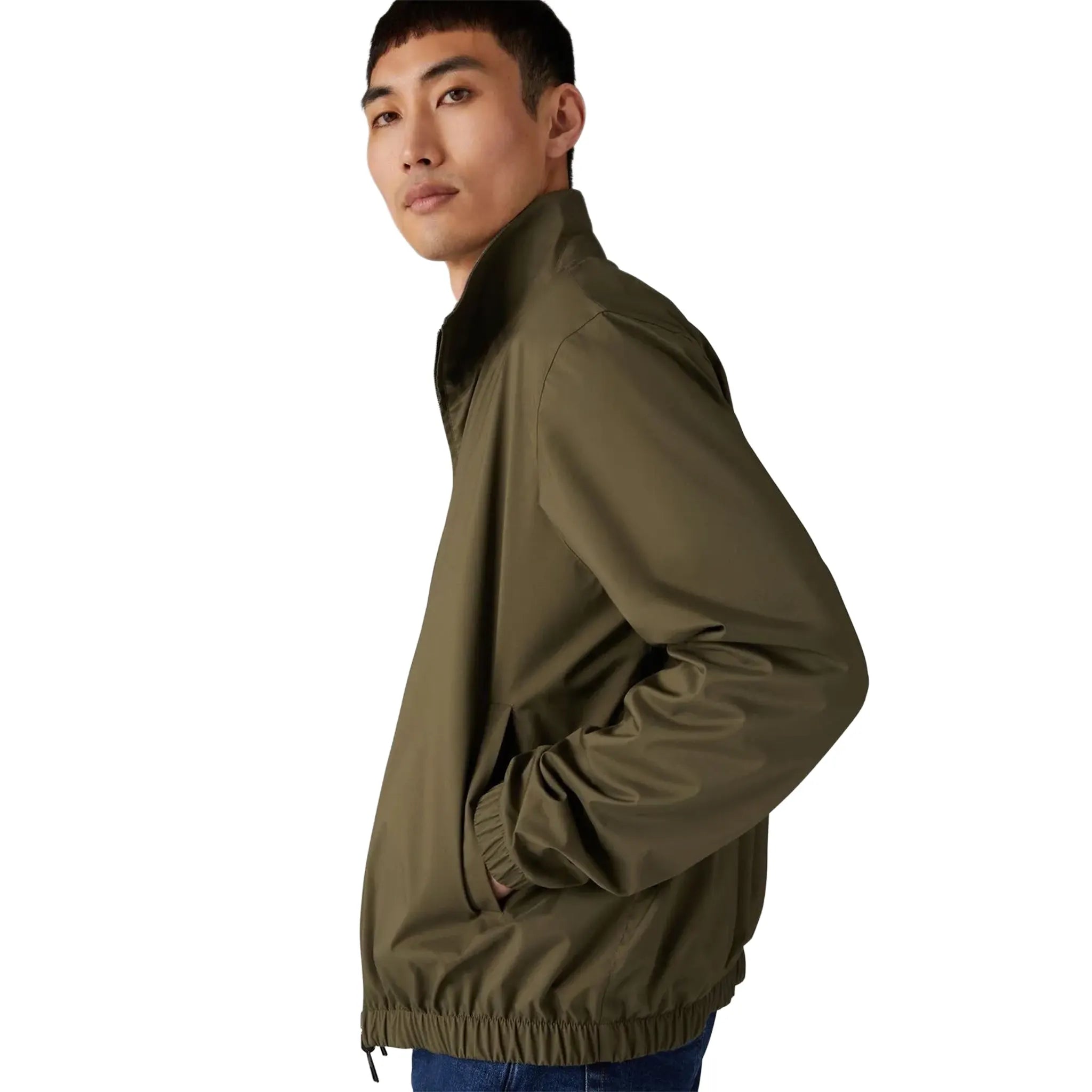 Loro Piana Windmate Storm System Dark Green Flannel Melange Bomber Jacket - view 5