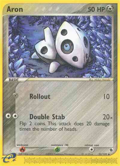 Uncommon ex1-25 reverse – Pokémon Aron - 25/109 - Uncommon [ex1-25] [Reverse Holo]
