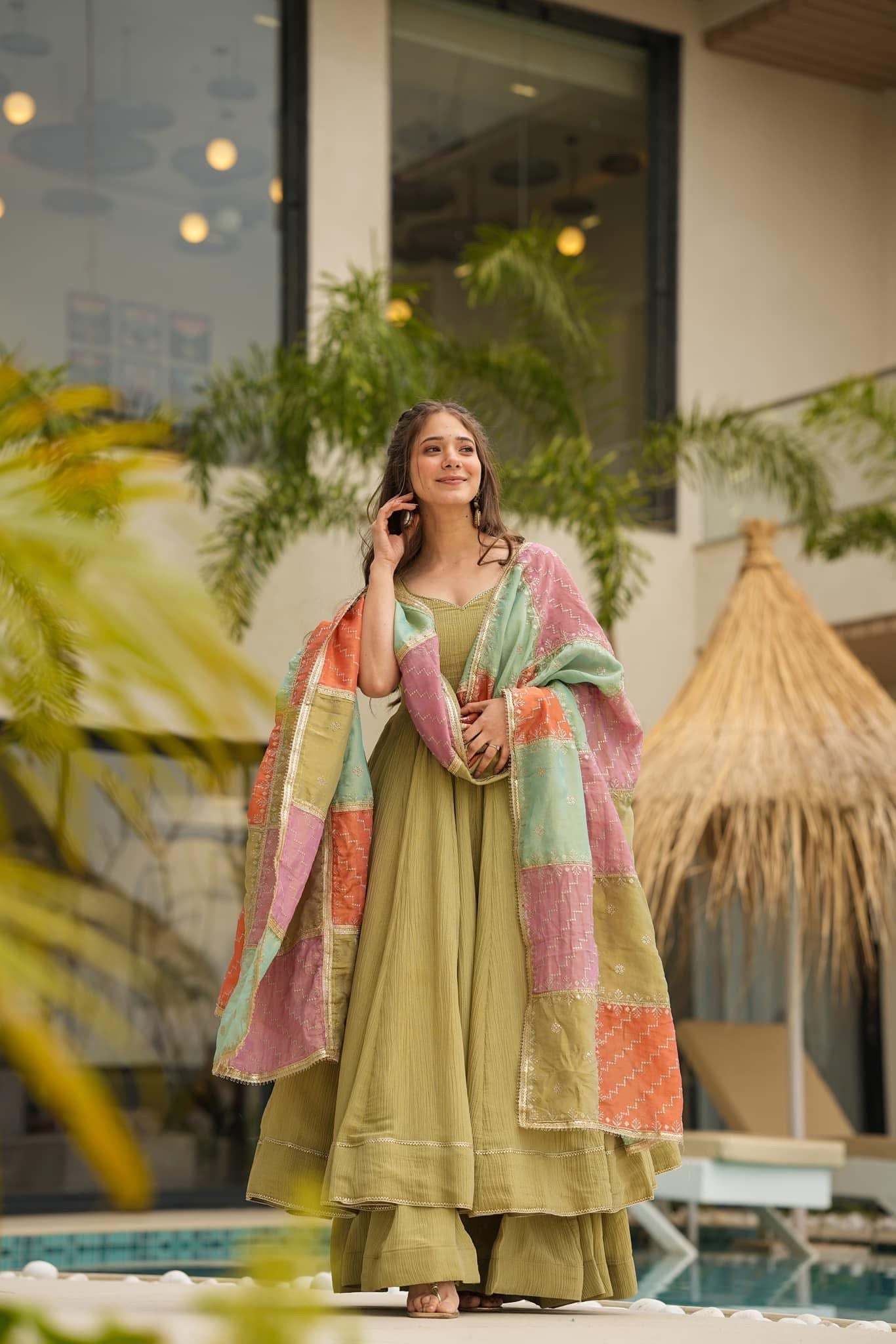 Idaho-o Olive hue harmony suit set