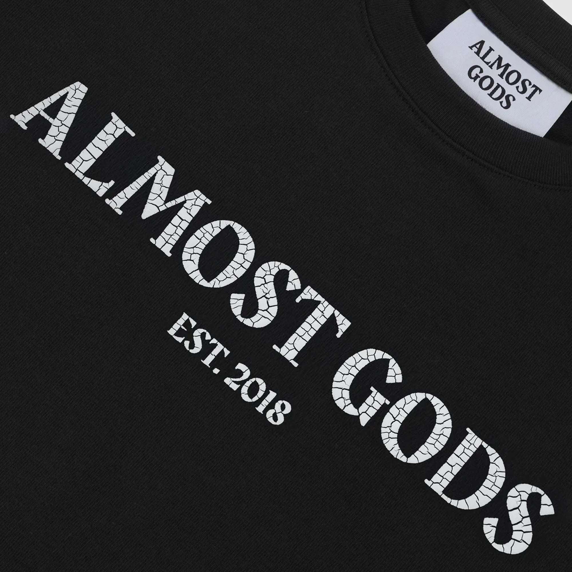Almost Gods | Cracked Logo Relaxed Tee { Black - view 5