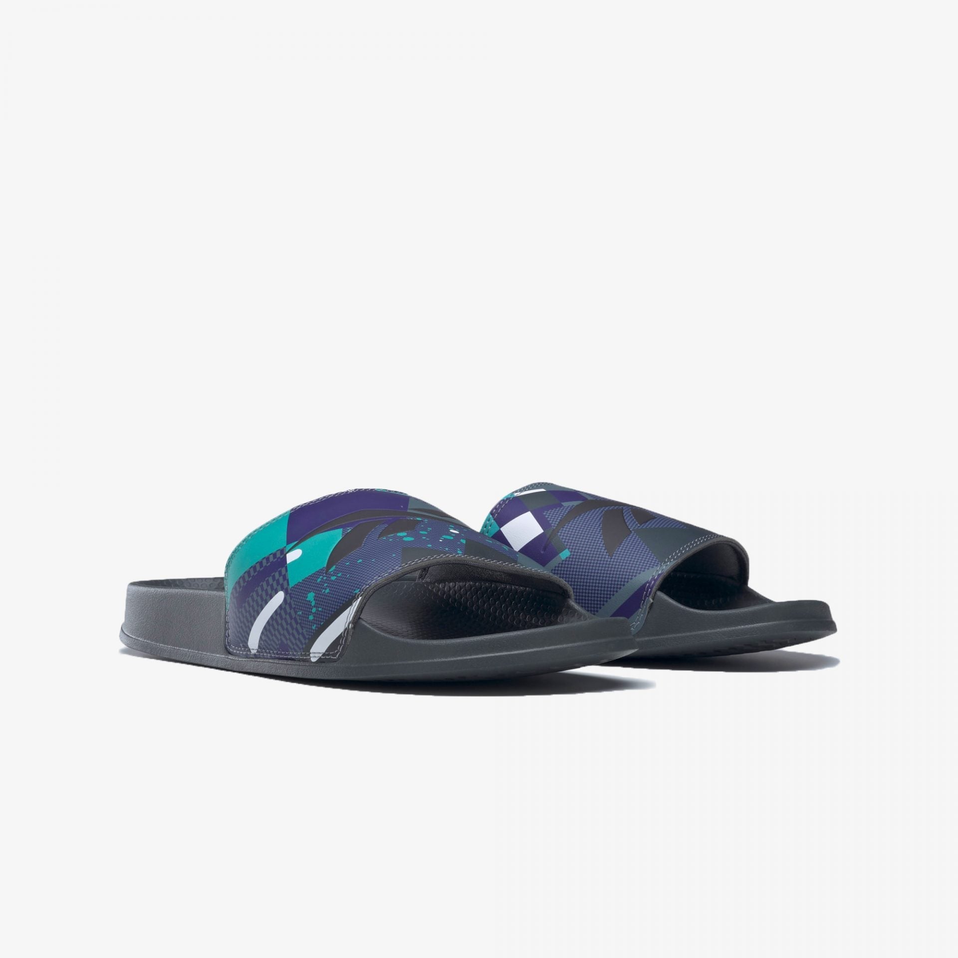 Reebok | CLASSIC SLIDES { CORE BLACK / PURE GREY 7