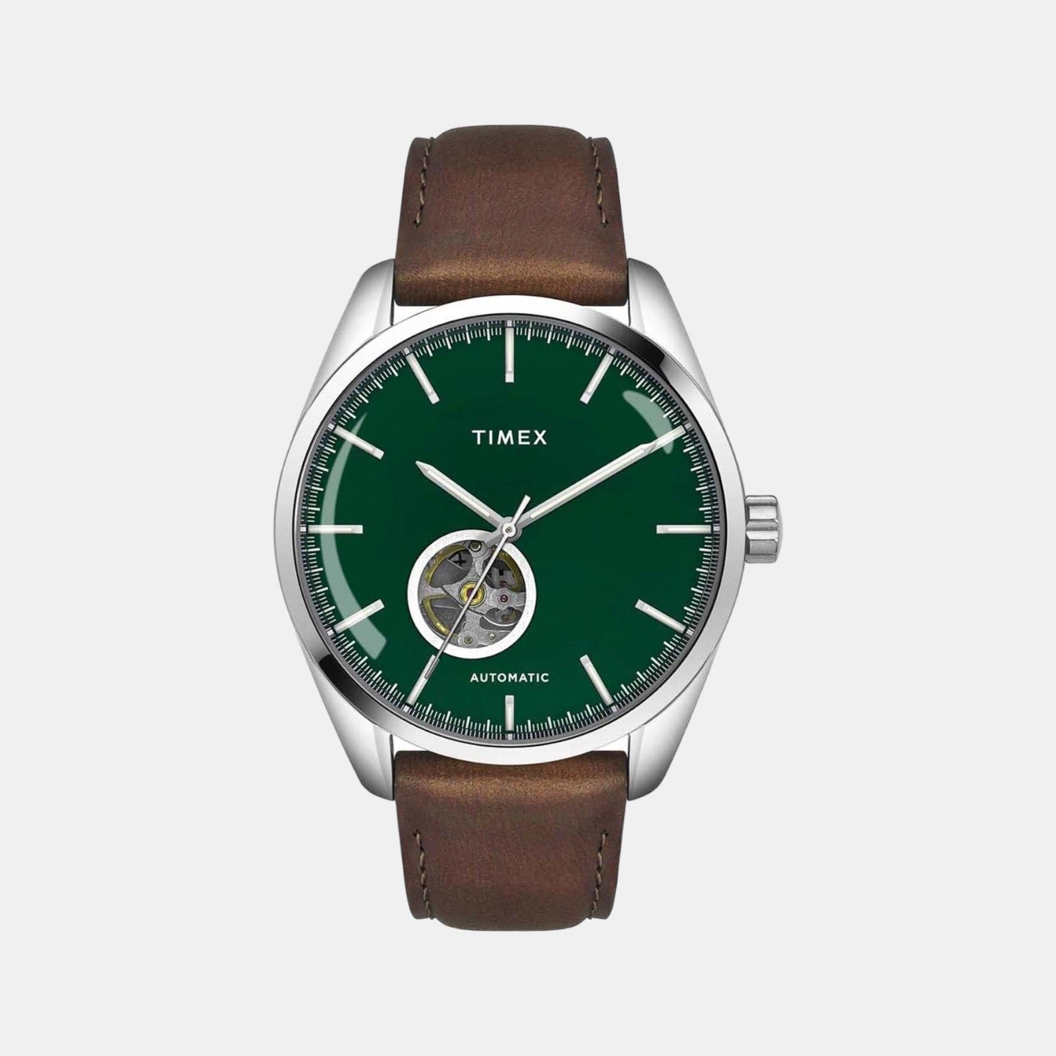 Timex E Class Men Quartz Green Dial Analog Leather Watch TWEG17507