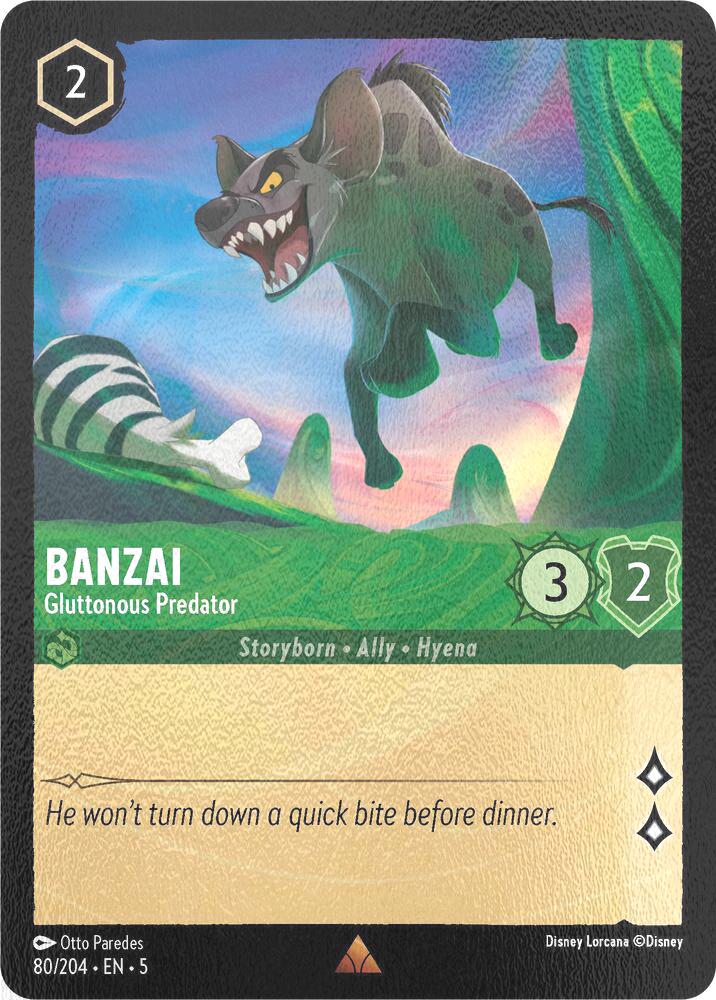 204 shimmering skies – Lorcana Banzai - Gluttonous Predator - 80/204 [Shimmering Skies] [Cold Foil]