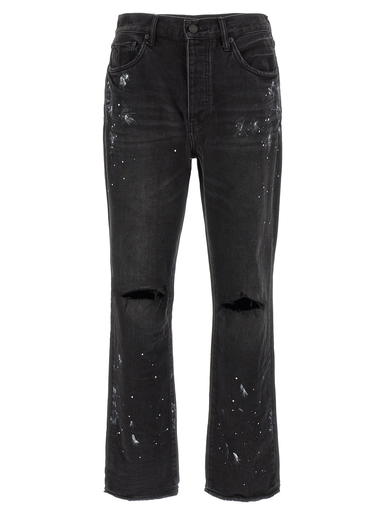 Purple P011 Knee Slit Paint Jeans – 100% cotton