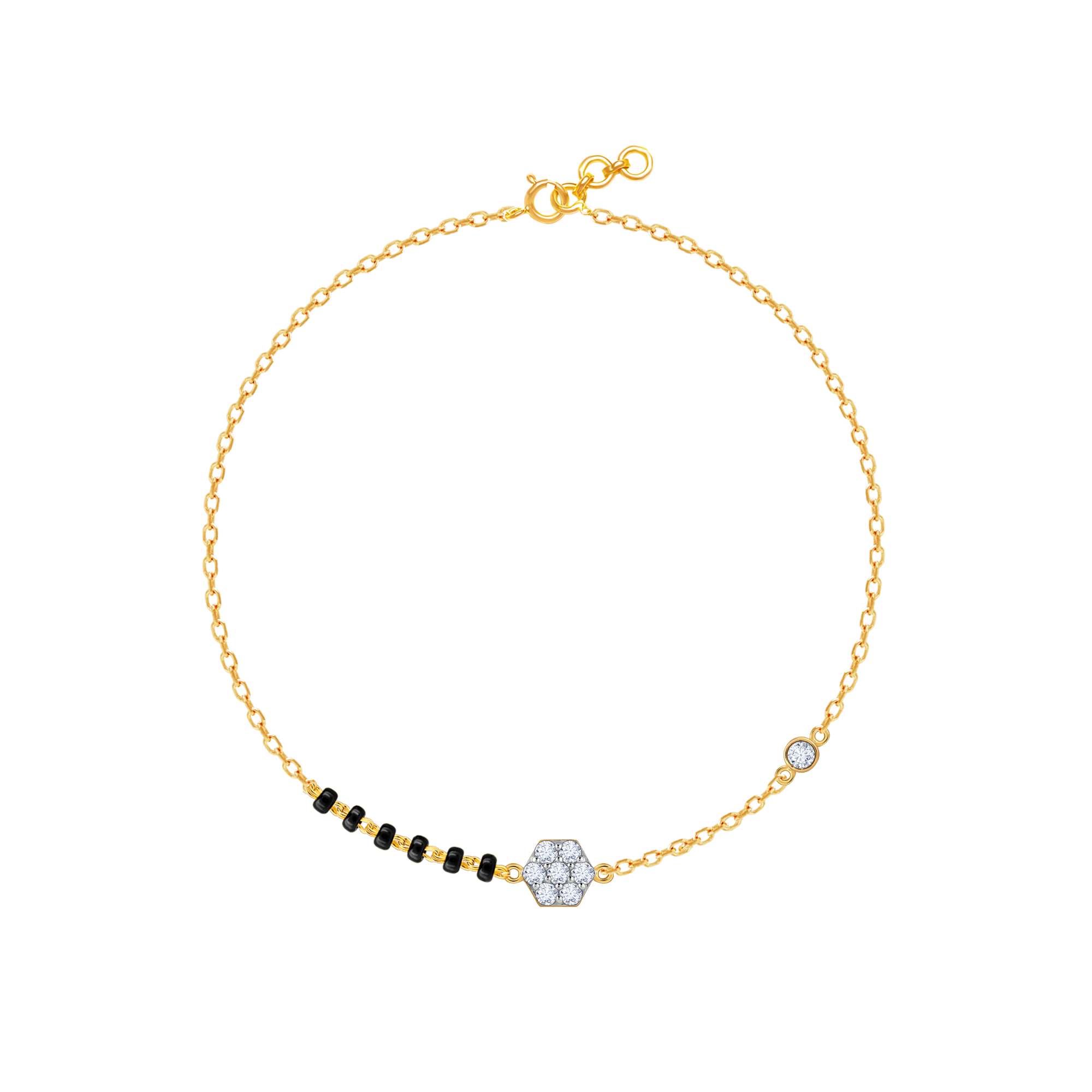 GIVA Jewellery Gold Siya Diamond Mangalsutra Bracelet