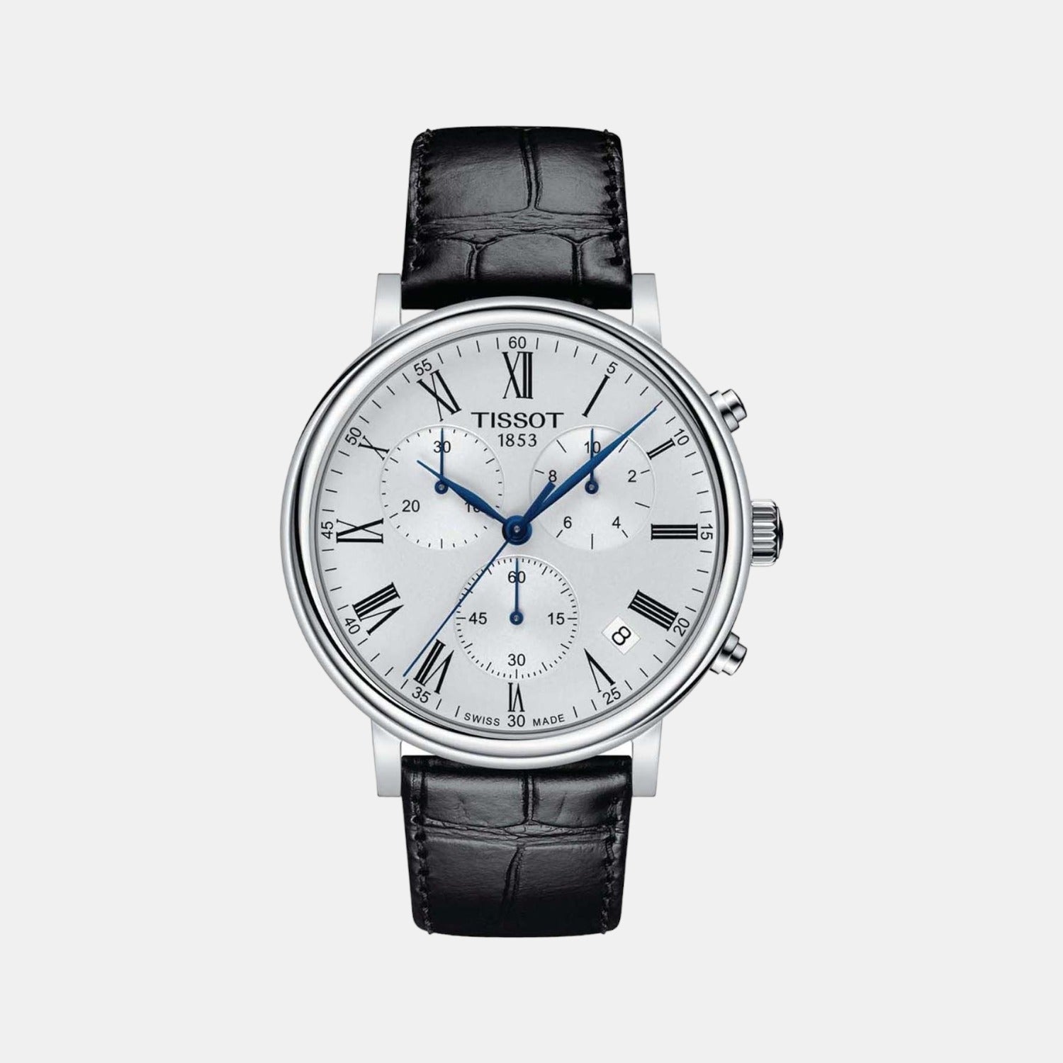Tissot Carson Men Quartz Silver Dial Chronograph Leather Watch T1224171603300