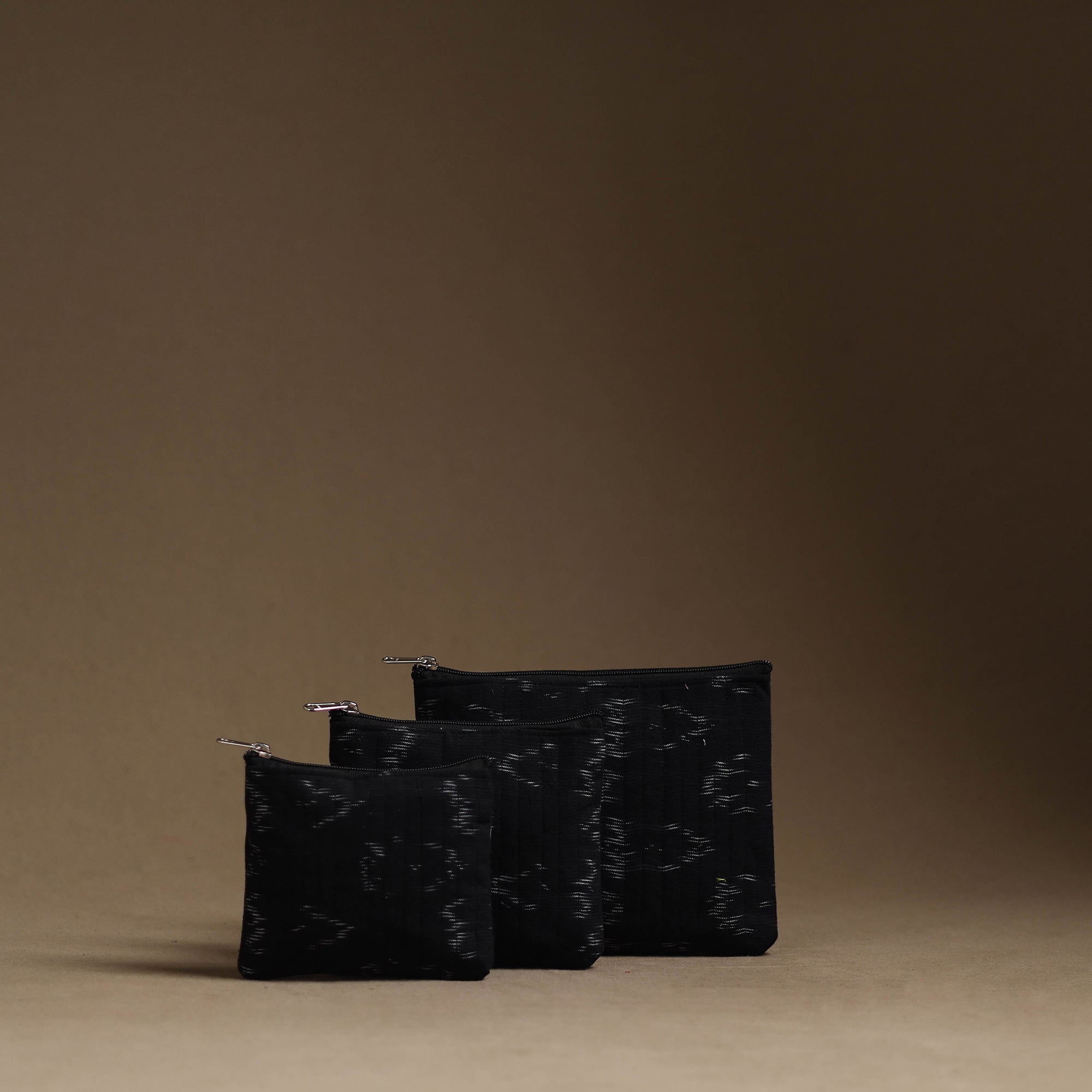 NOORI BAZAR Black - Handmade Cotton Multipurpose Utility Pouches (set of 3) 14