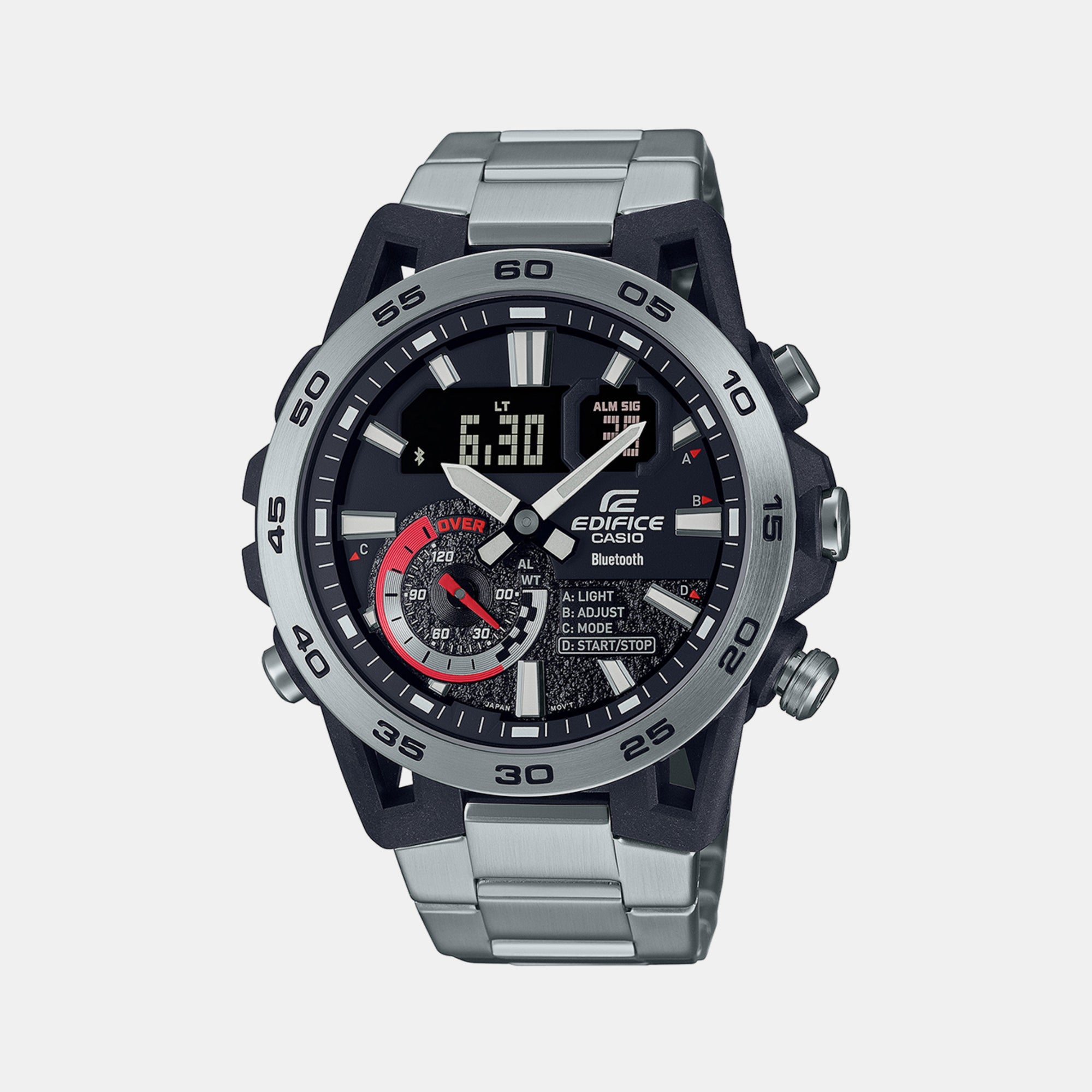 Casio Edifice Men Quartz Black Dial Analog-Digital Stainless Steel Watch ED574